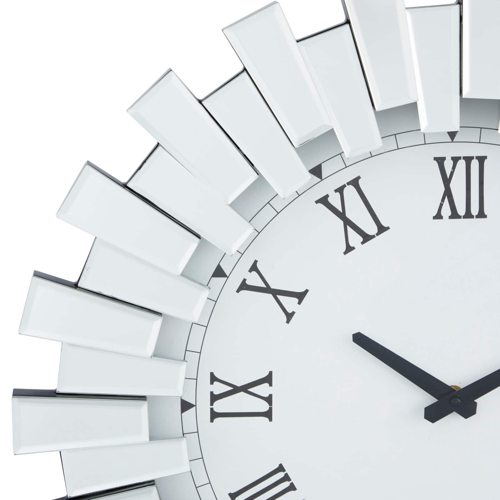 Silver MDF Glam Wall Clock, 20" x 3" x 20"