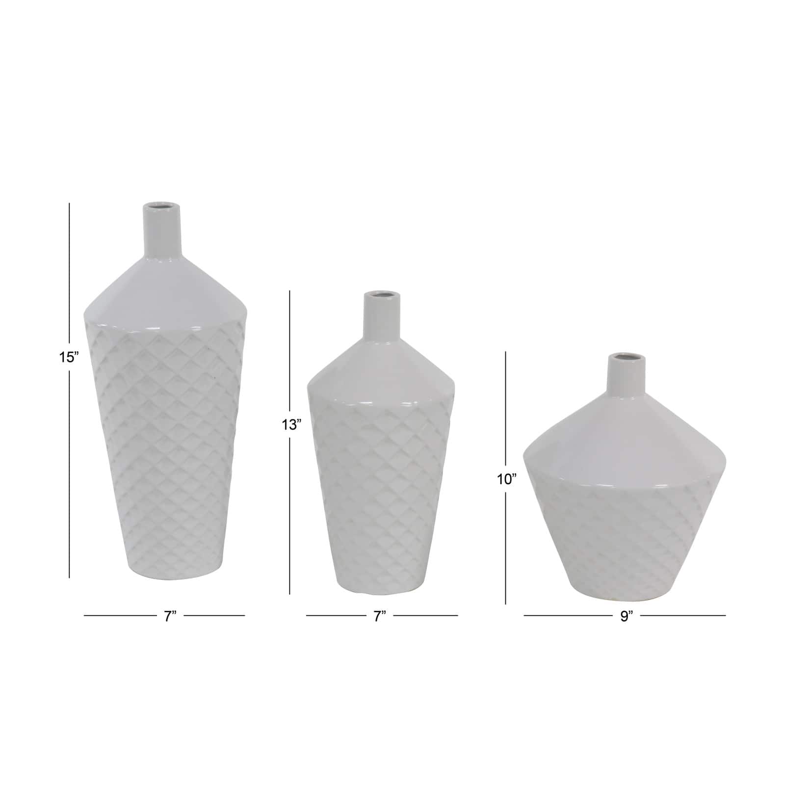 White Porcelain Modern Vase Set