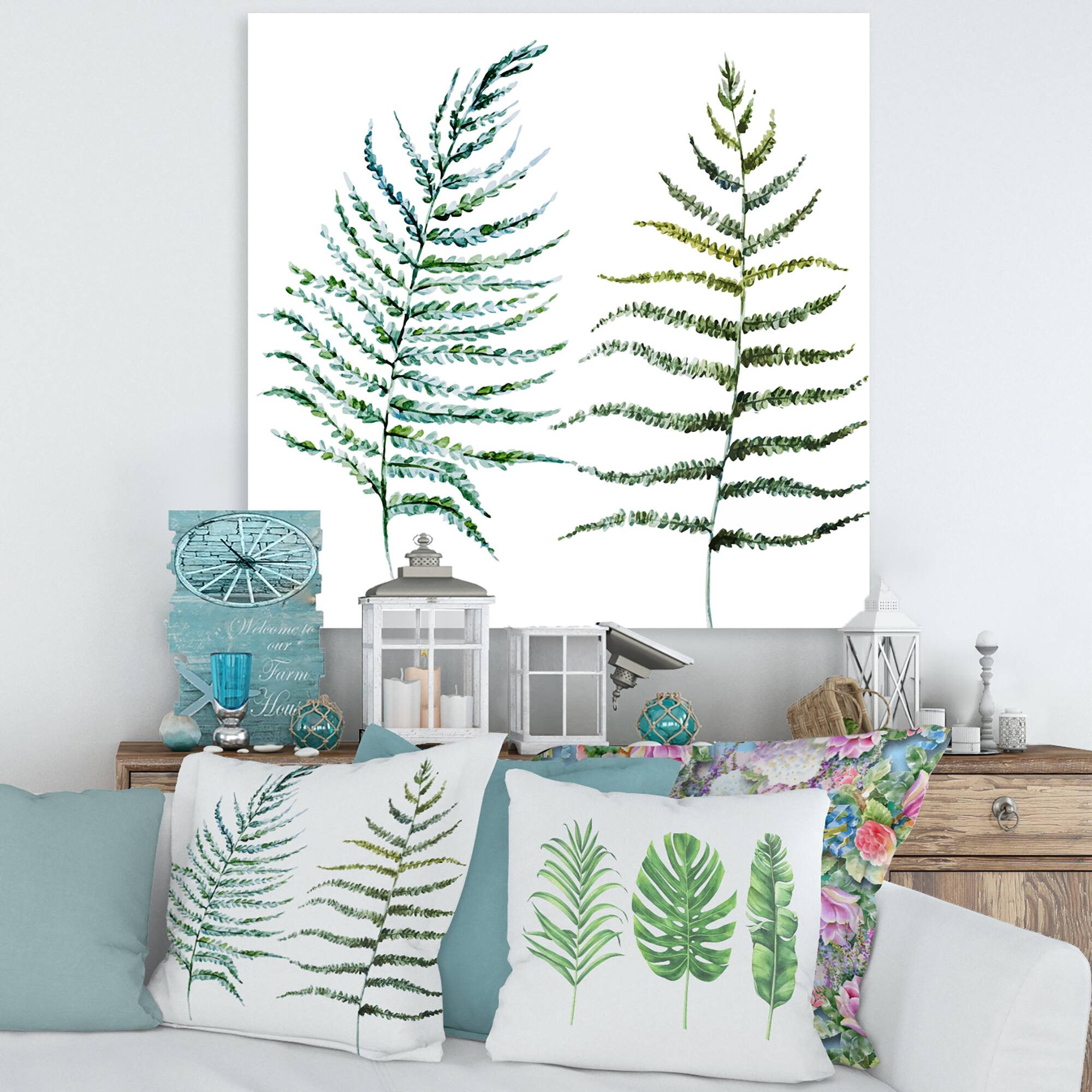 Designart - Two Fern Leaves
