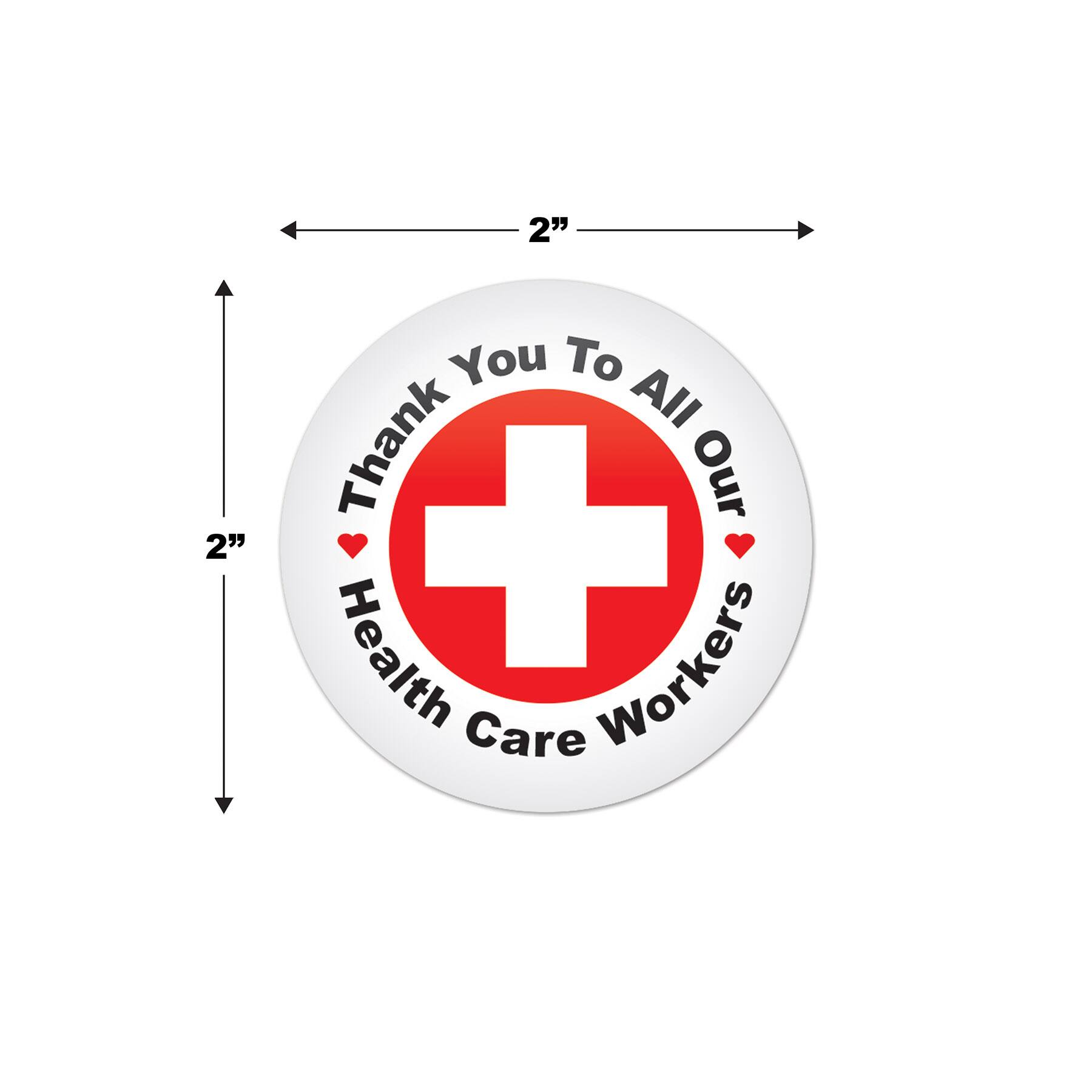 Beistle 2" Red Cross with Thank You To All Our Health Care Workers Buttons, 6ct.