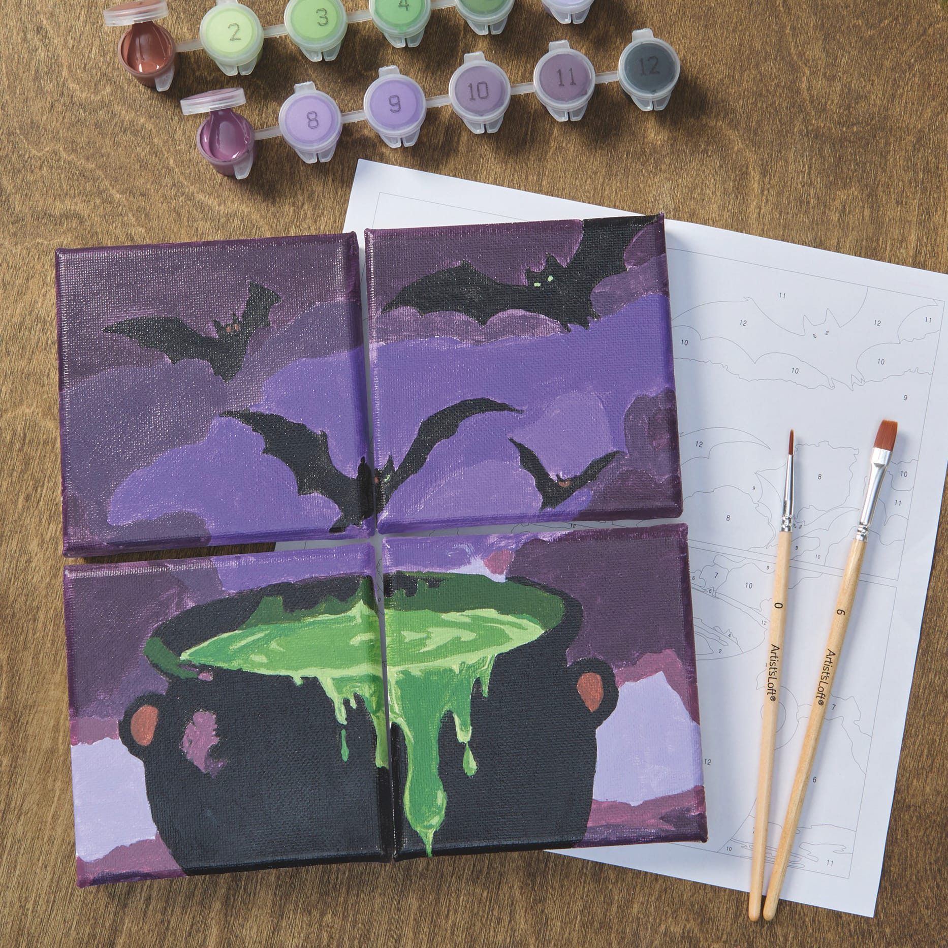 Cauldron Bats Paint-by-Number Gallery Mini Kit by Artist's Loft®