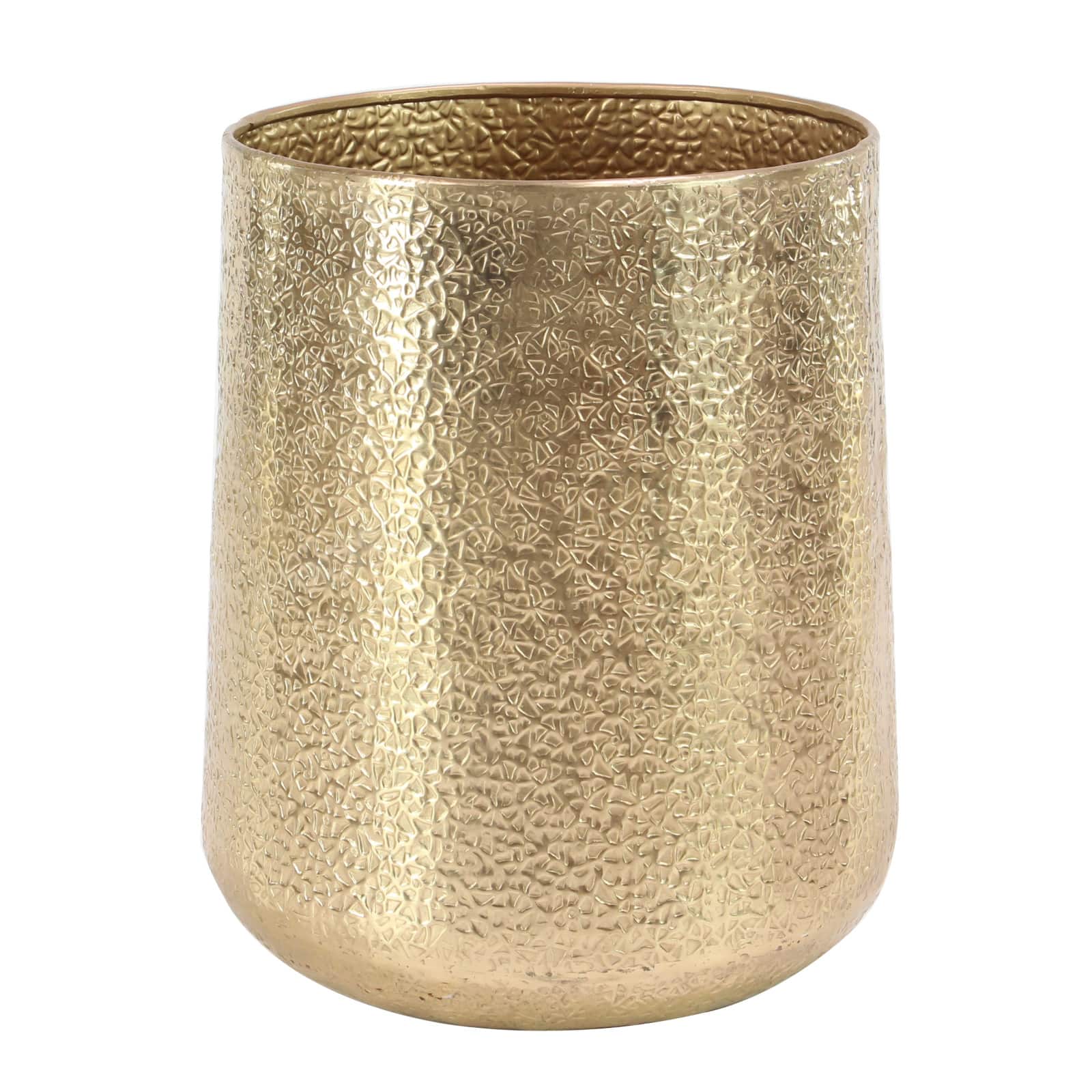 Set of 3 Gold Aluminum Glam Planter, 12", 16", 20"