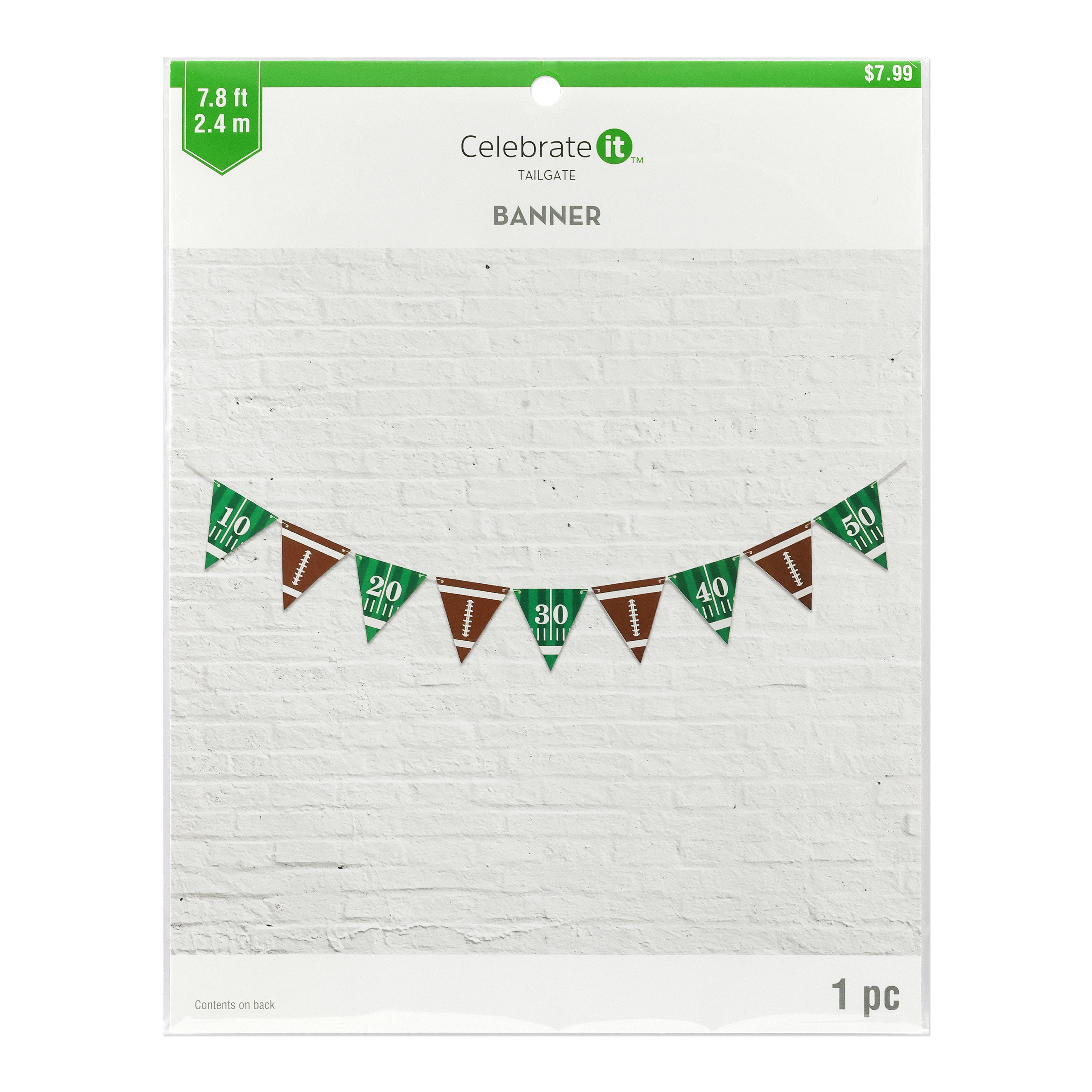 7.8ft. Football & Field Banner by Celebrate It™
