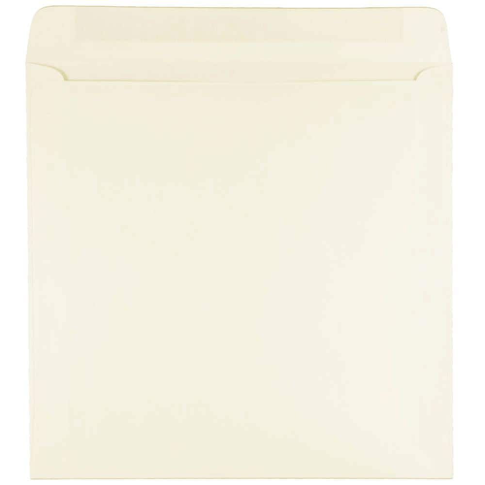 JAM Paper 9.5" x 9.5" Ivory Square Invitation Envelopes, 100ct.