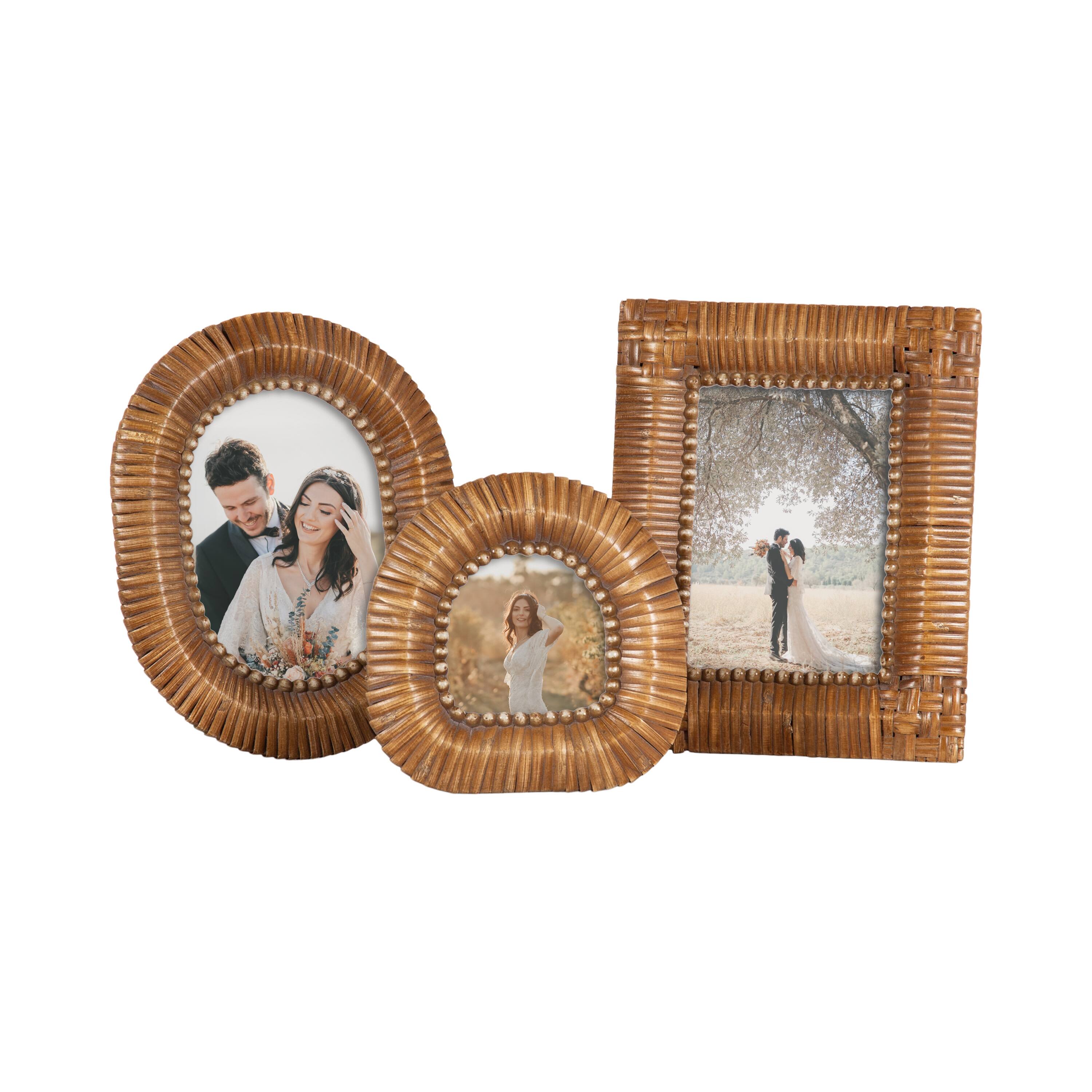 Kate and Laurel Rahfy Natural Tabletop Picture Frames Set