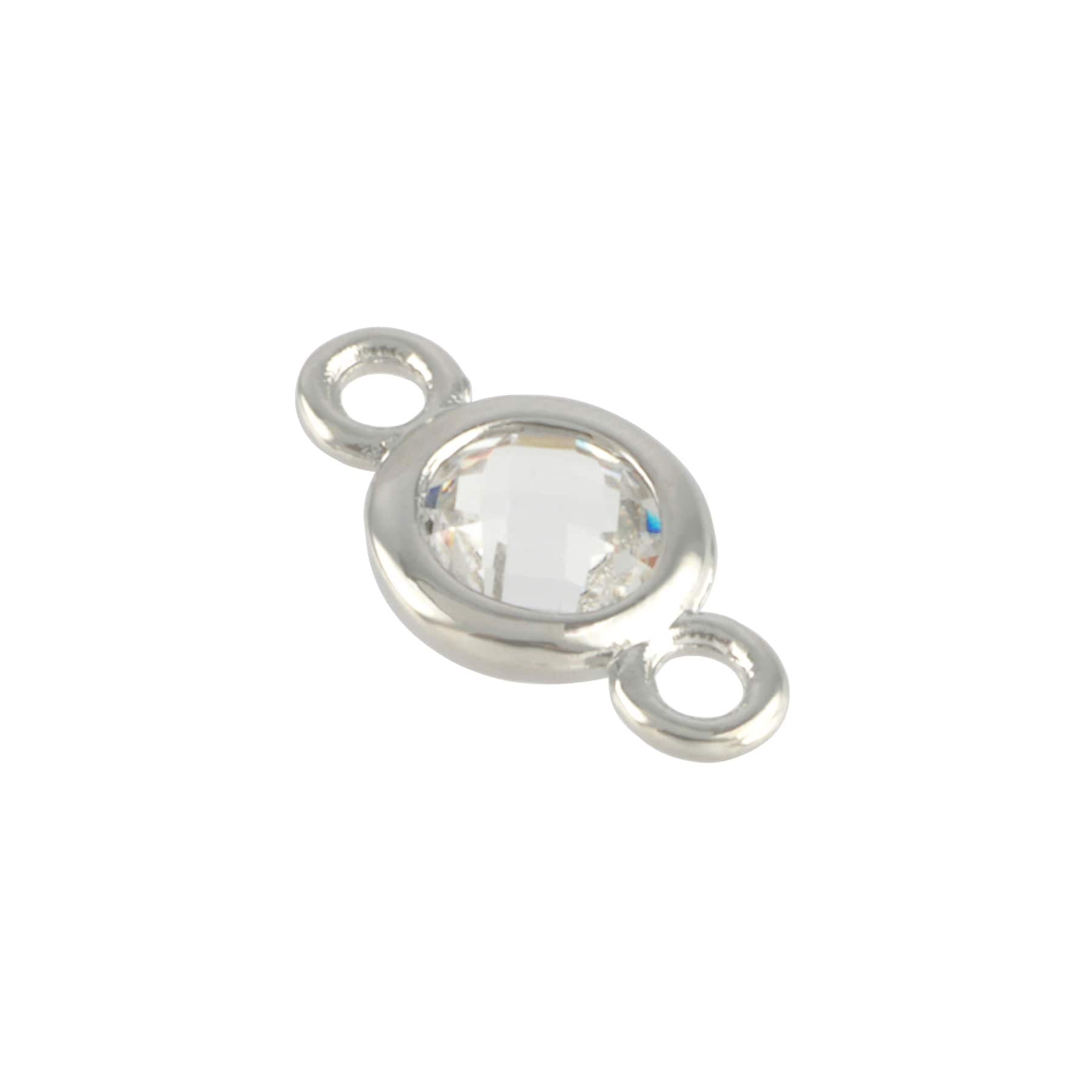 14mm Rhodium Circle Connectors, 3ct. by Bead Landing™
