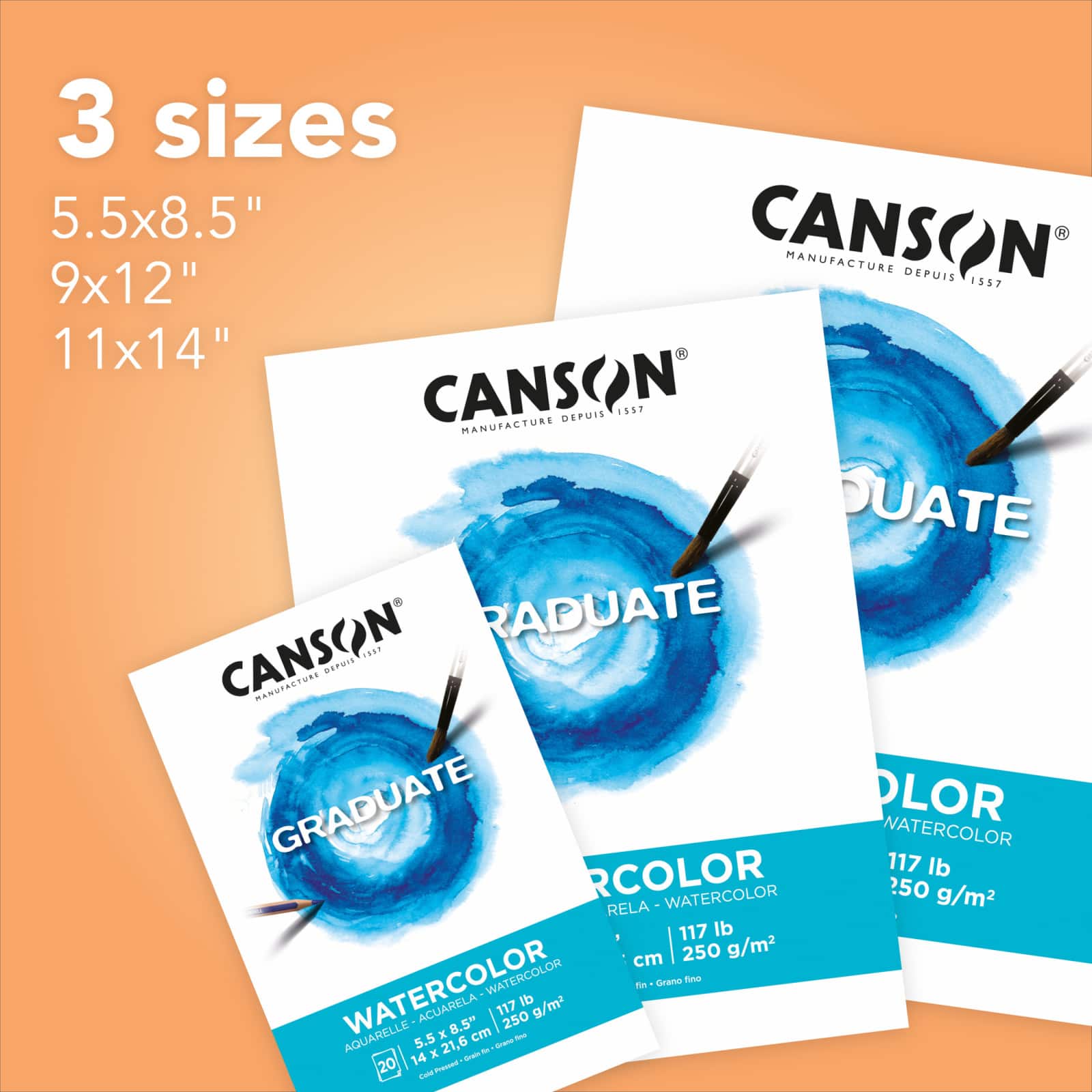 Canson® Graduate Foldover Watercolor Pad, 9" x 12"