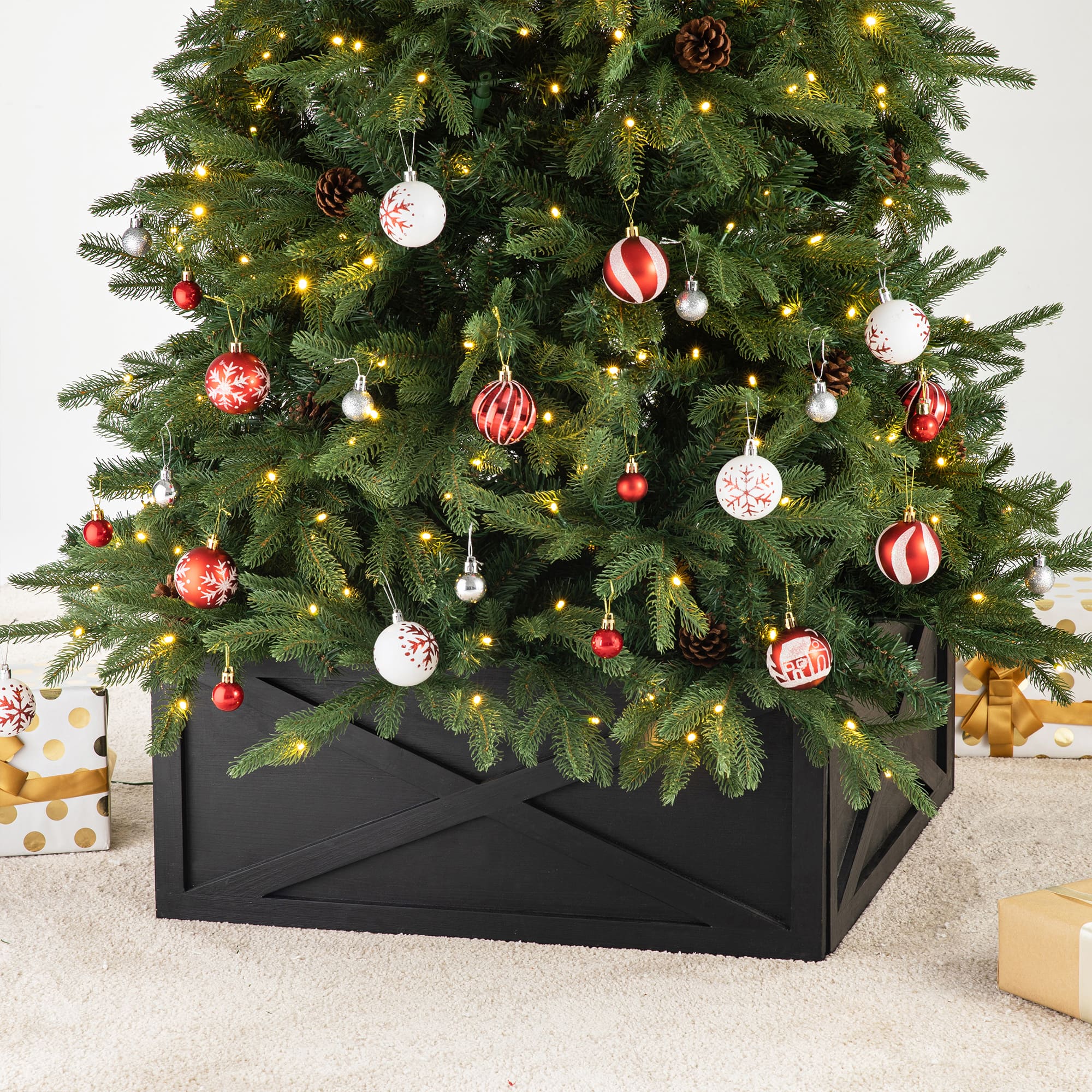 Glitzhome® Black Wood Tree Collar