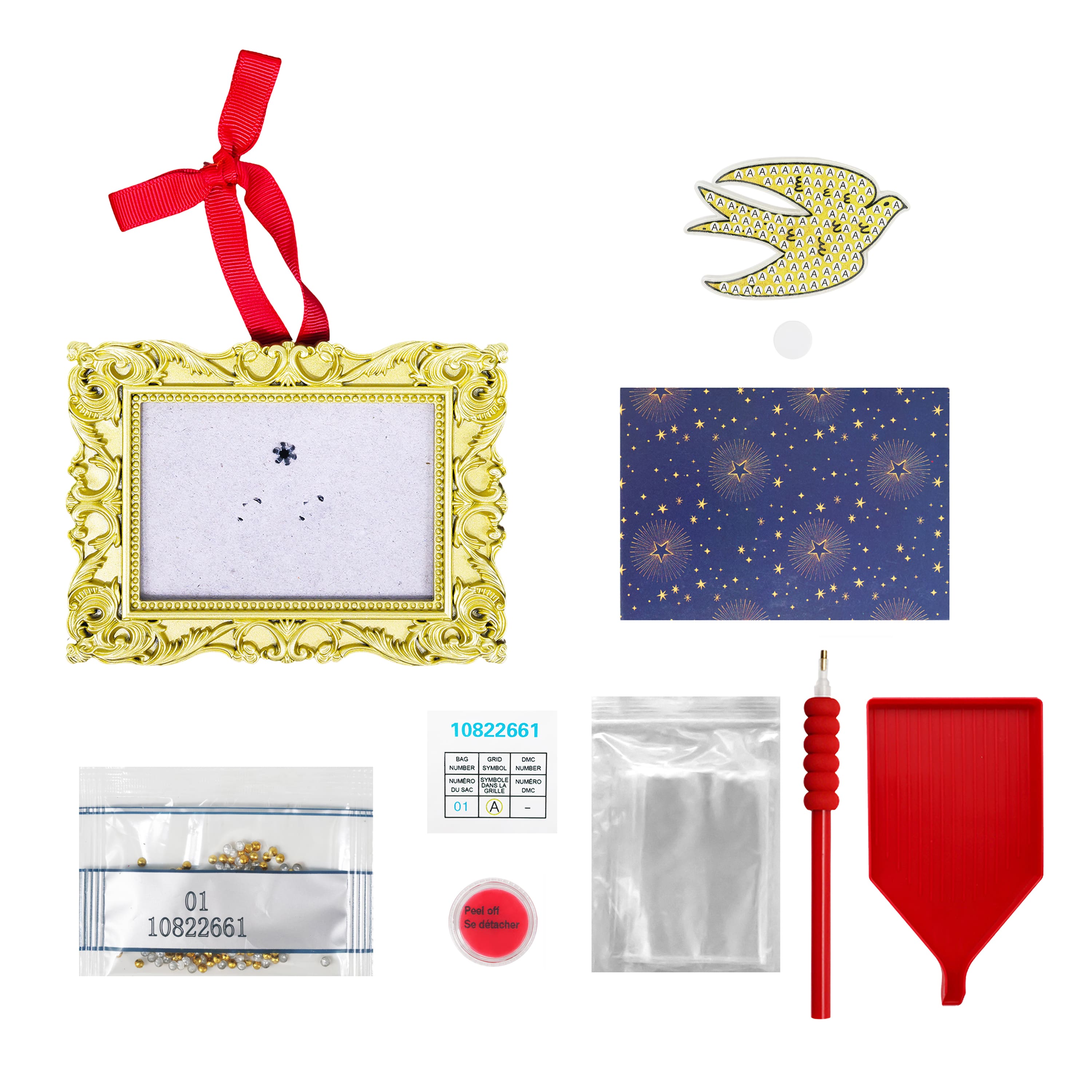 2" x 3" Framed Dove Ornament Diamond Art Kit by Make Market®