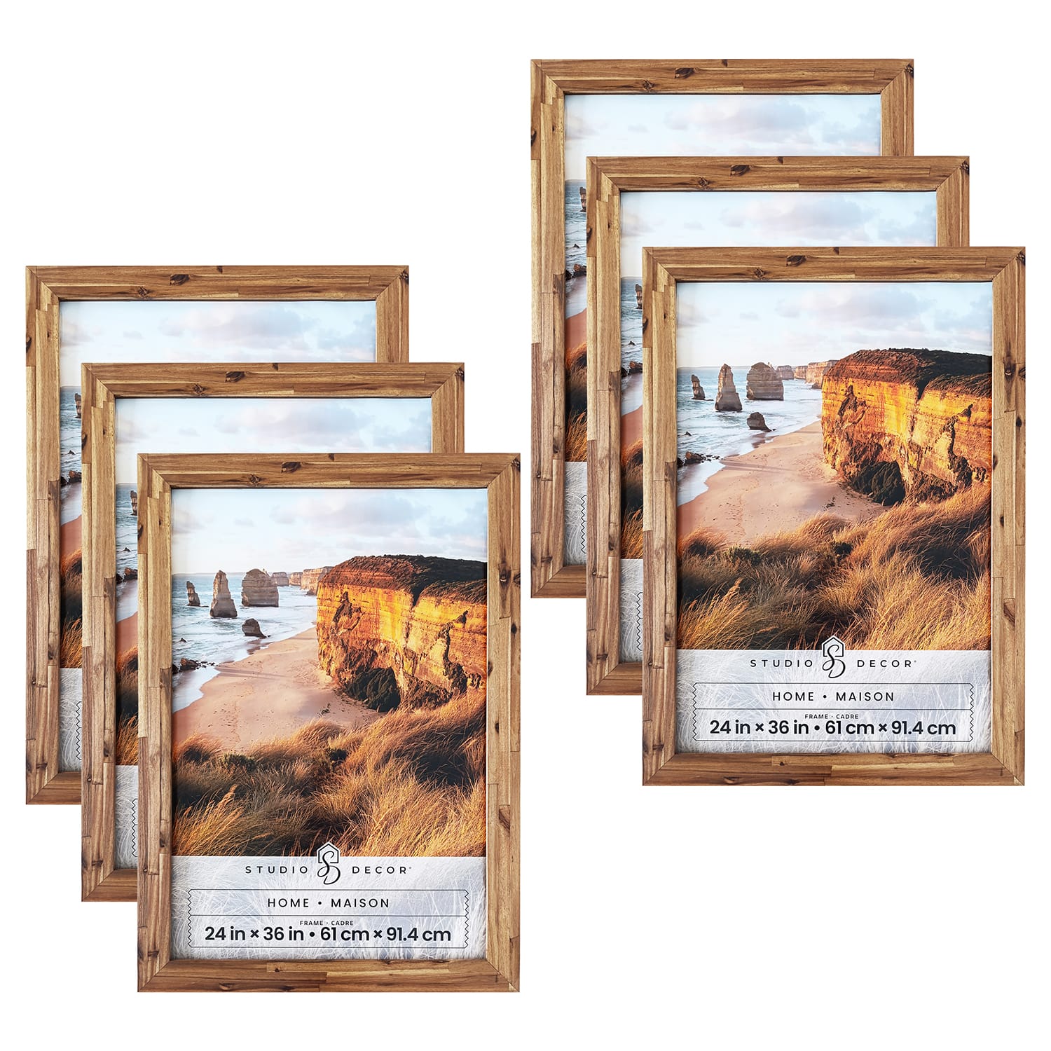 Buy in Bulk - 6 Pack: Home Natural Brown Wood Plank Frame by Studio ...