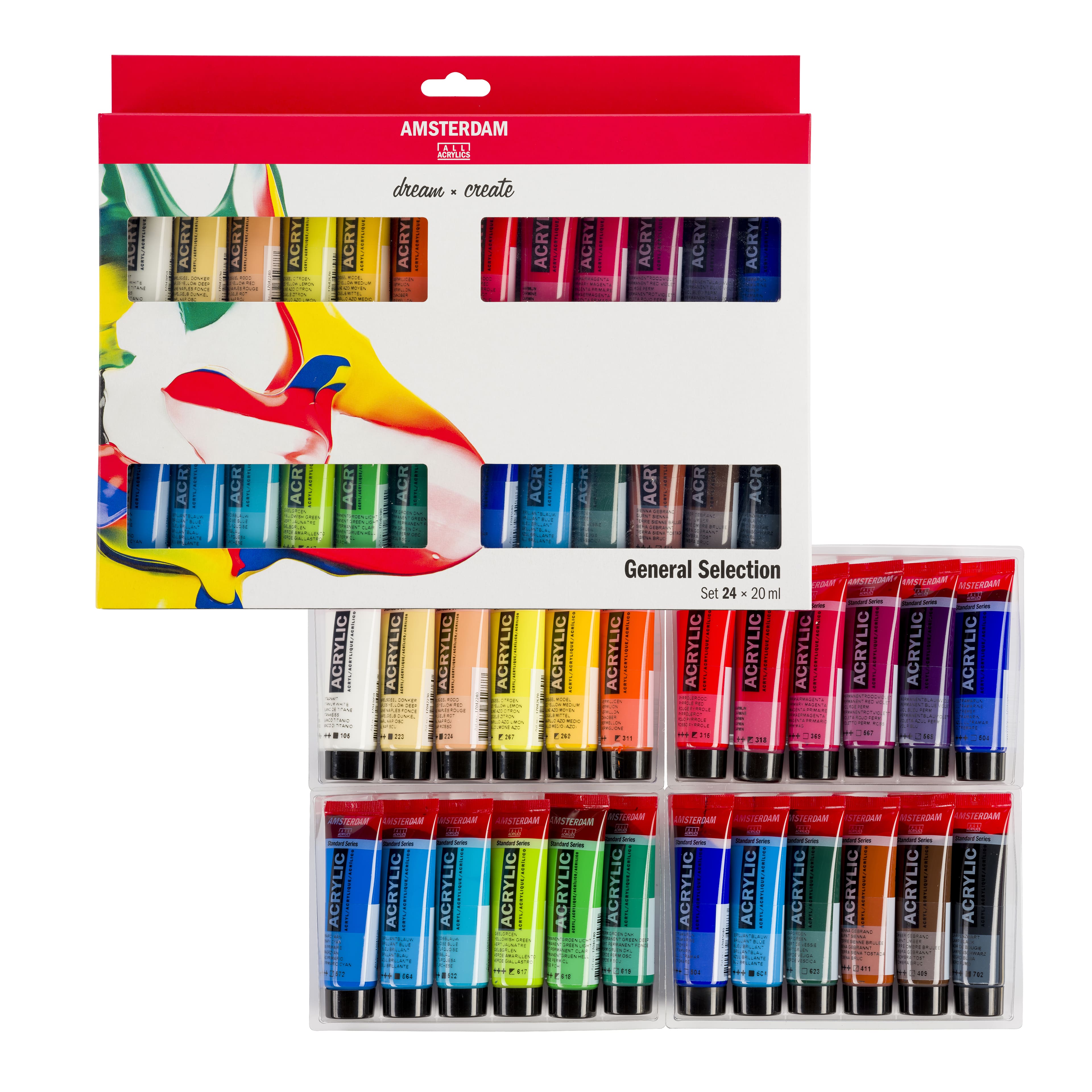 6 Packs: 24 ct. (144 total) Amsterdam Standard Series General Selection Acrylic Paints