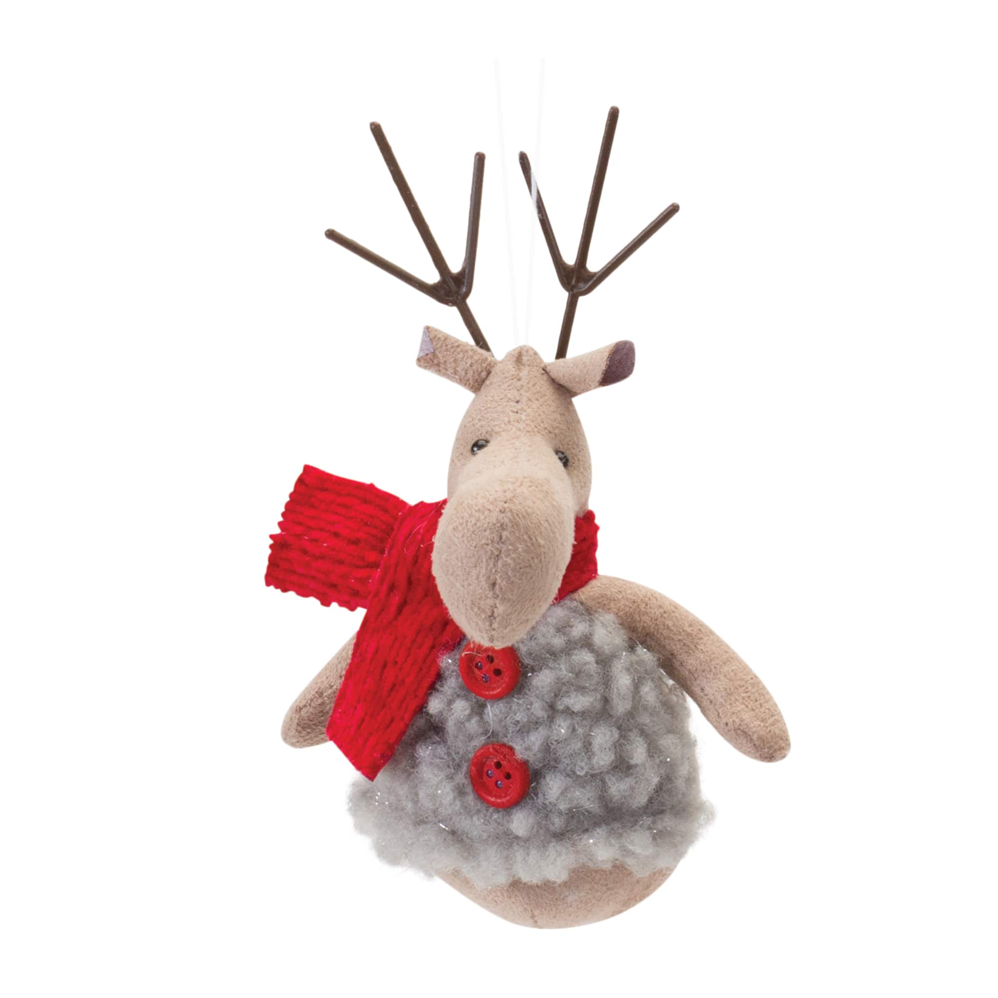 Plush Deer with Sweater Ornament Set