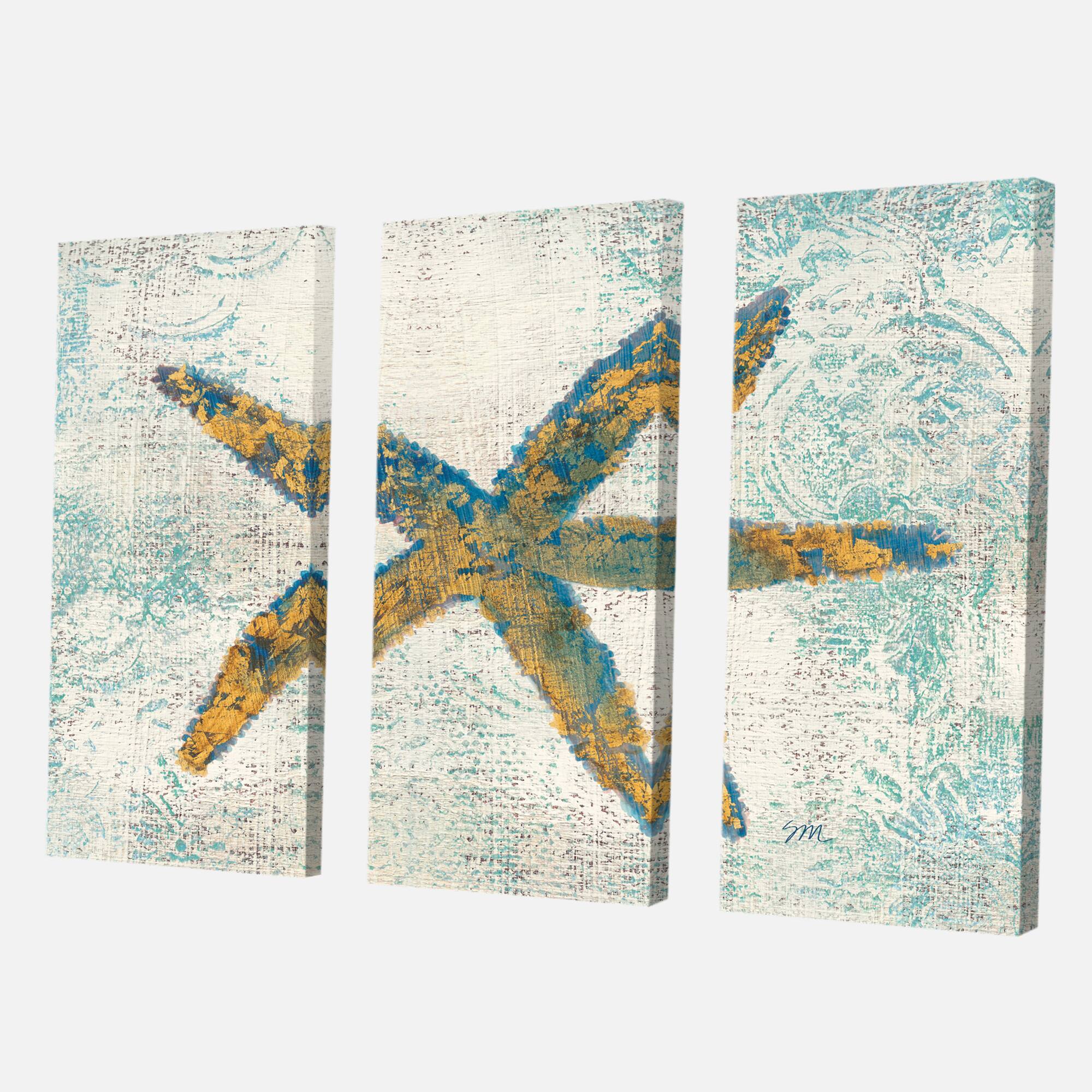 Designart - Coastal Pastel seashells III - Vintage Nautical Canvas Art