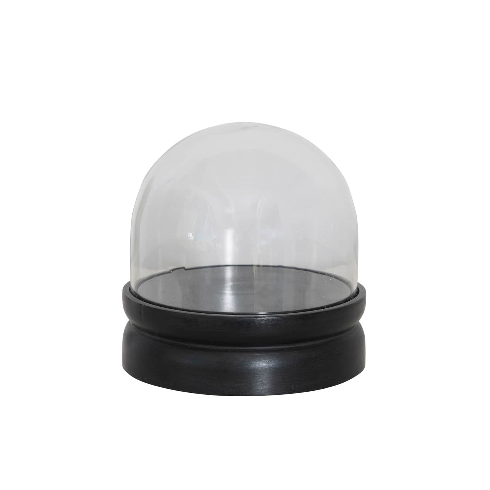 Hello Honey® 8.5" Glass Cloche with Black Mango Wood Base Set