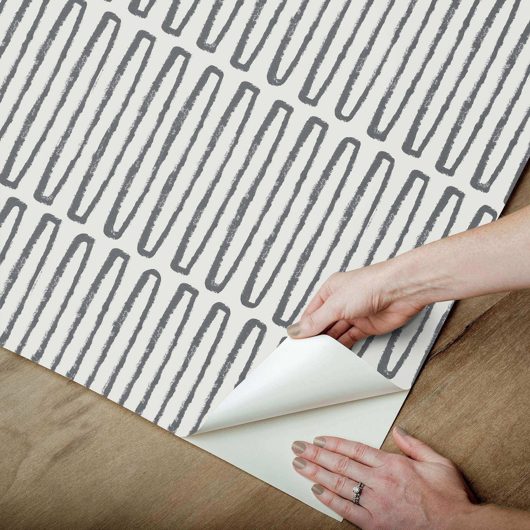 NuWallpaper Porter Charcoal Peel & Stick Wallpaper