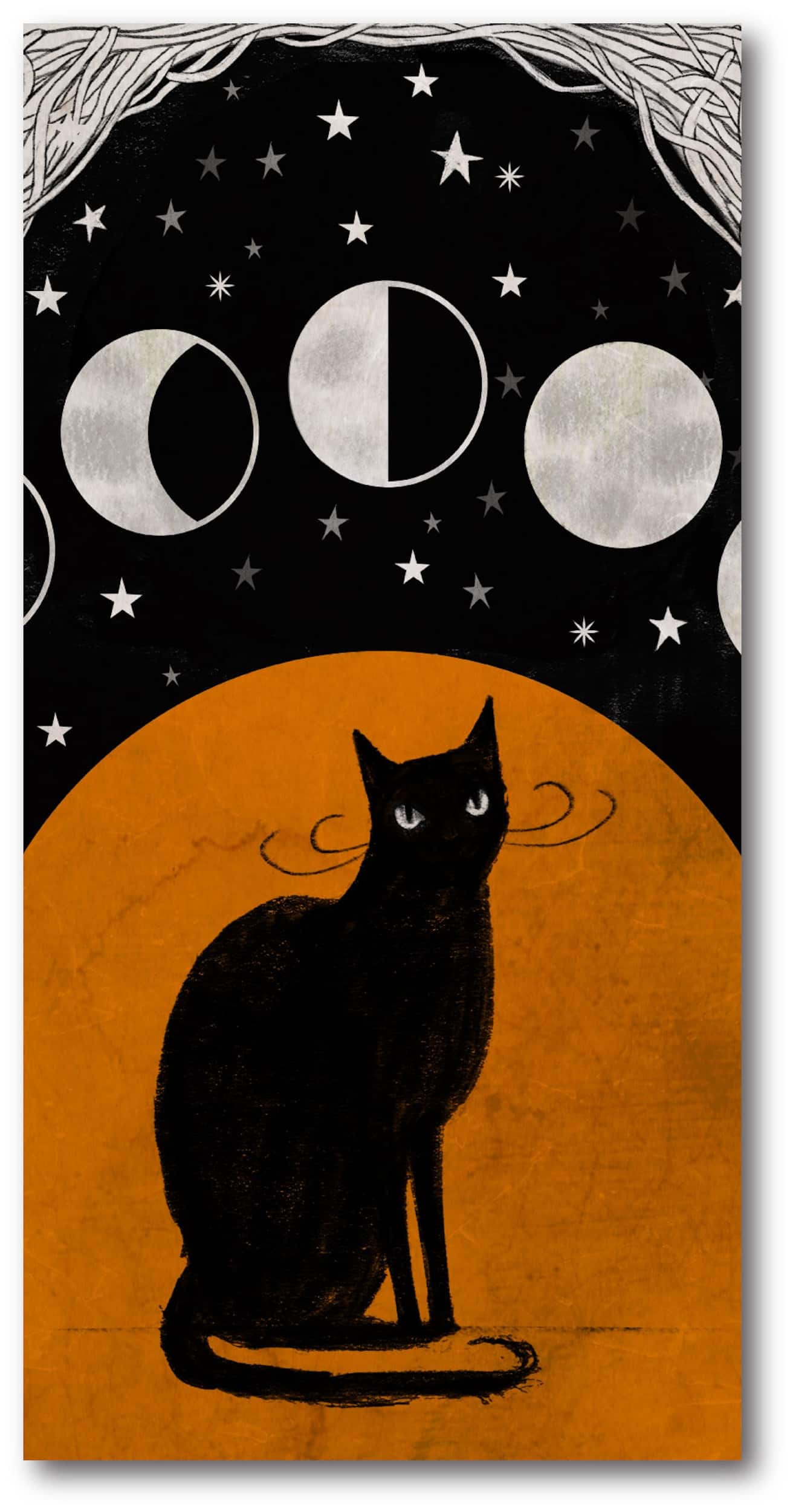 Courtside Market® Moon & Cat Gallery-Wrapped Canvas Wall Art