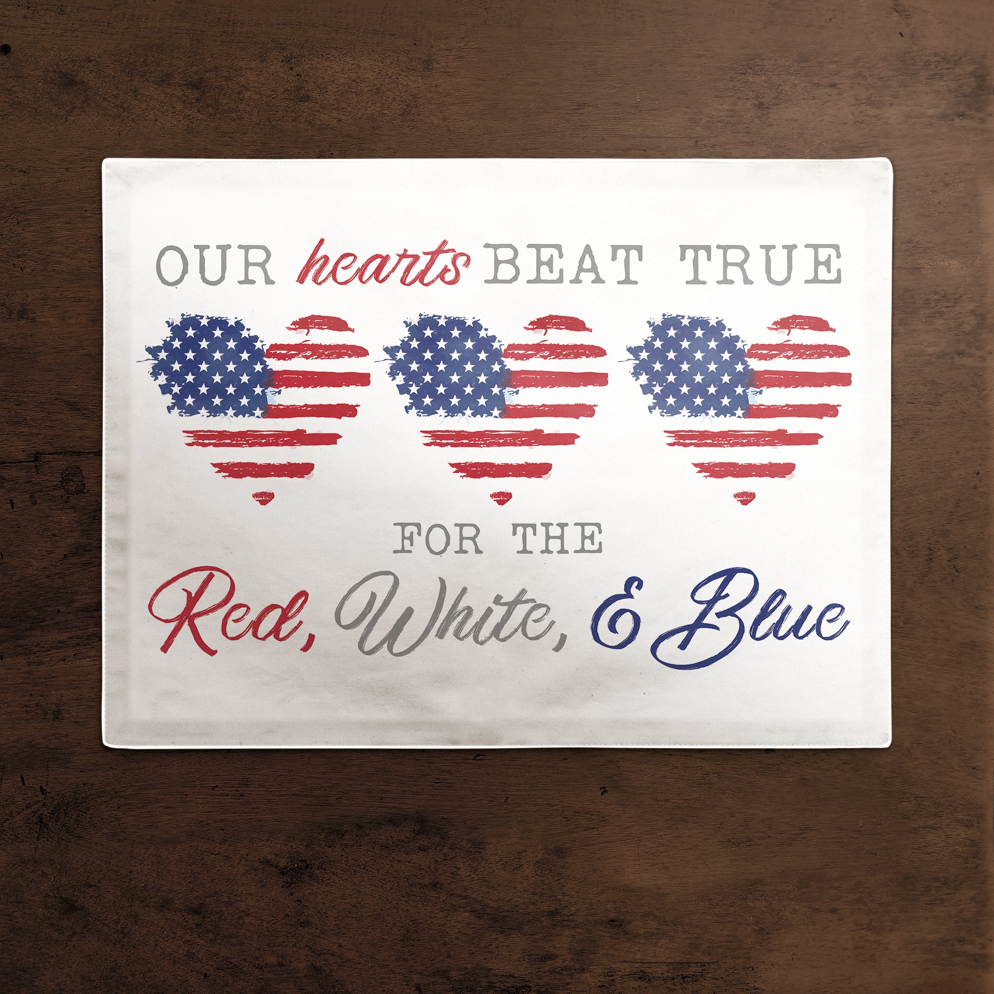 Our Hearts Beat True Cotton Twill Placemat