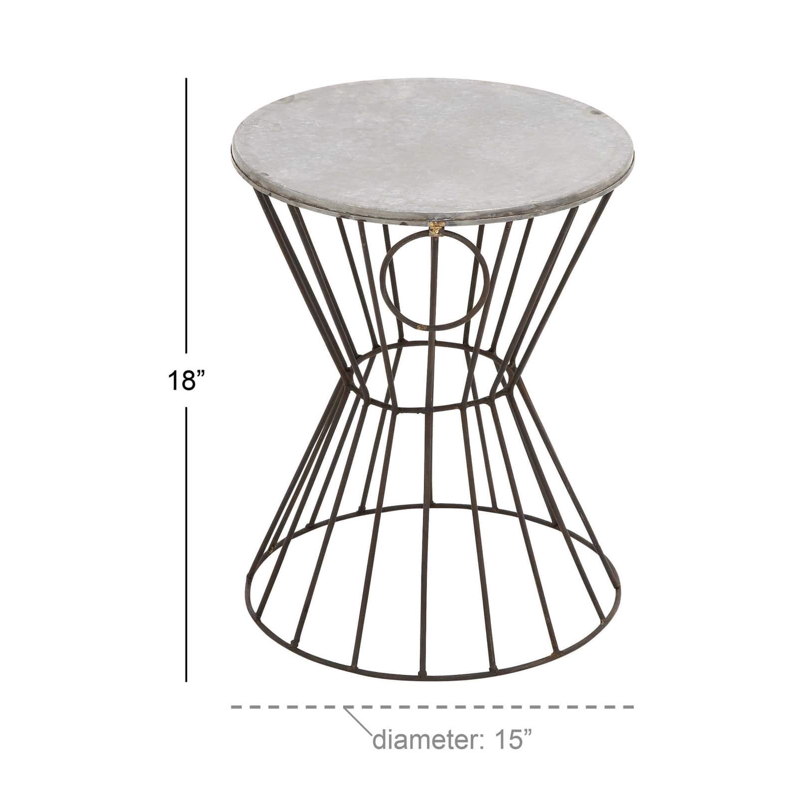 18'' Grey Iron Farmhouse Stool