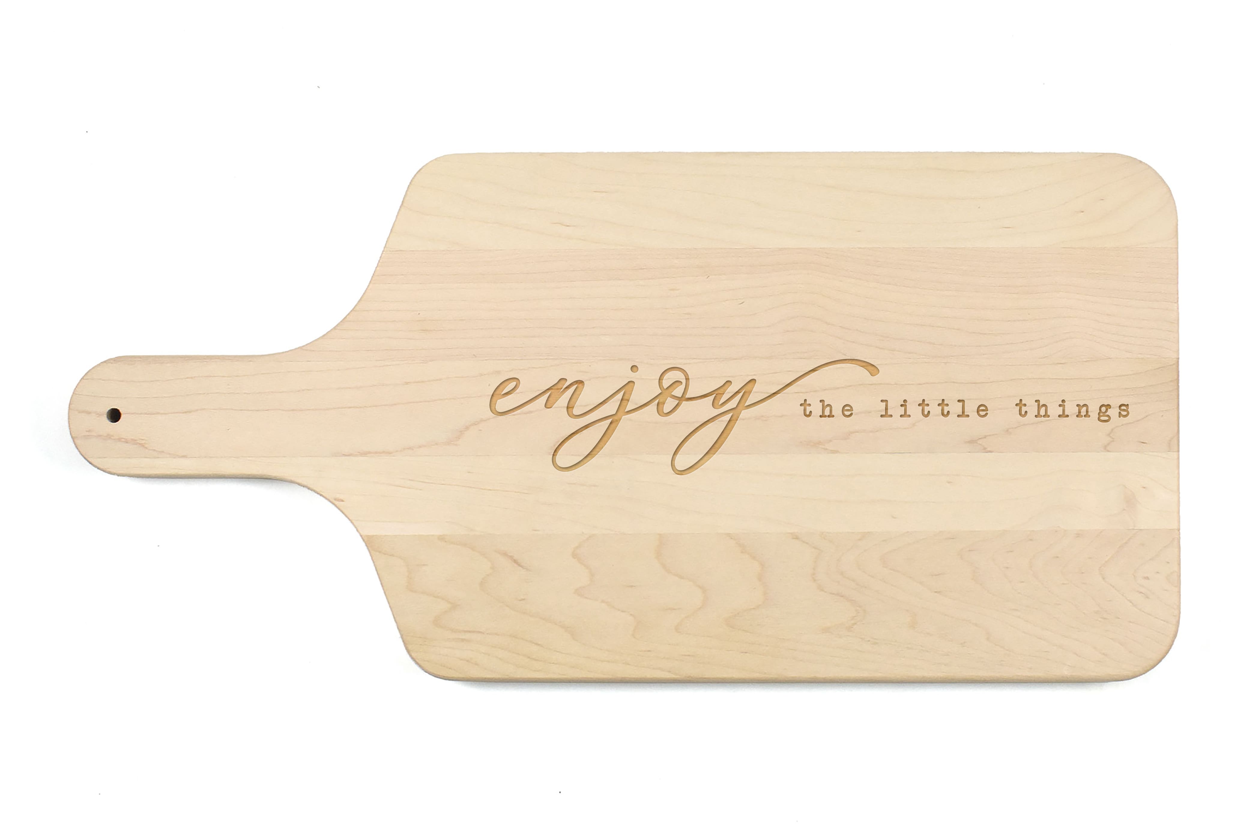 Enjoy the Little Things 17" x 8" Maple Paddle Cutting Board