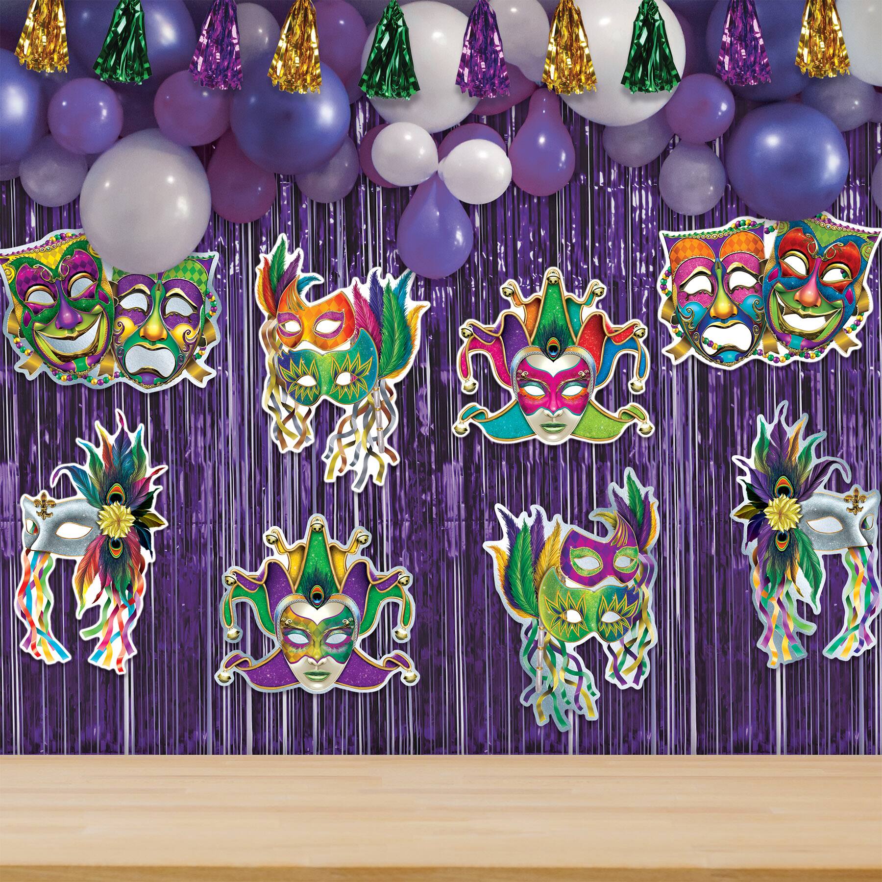 Beistle Foil Mardi Gras Mask Cutouts, 4ct.
