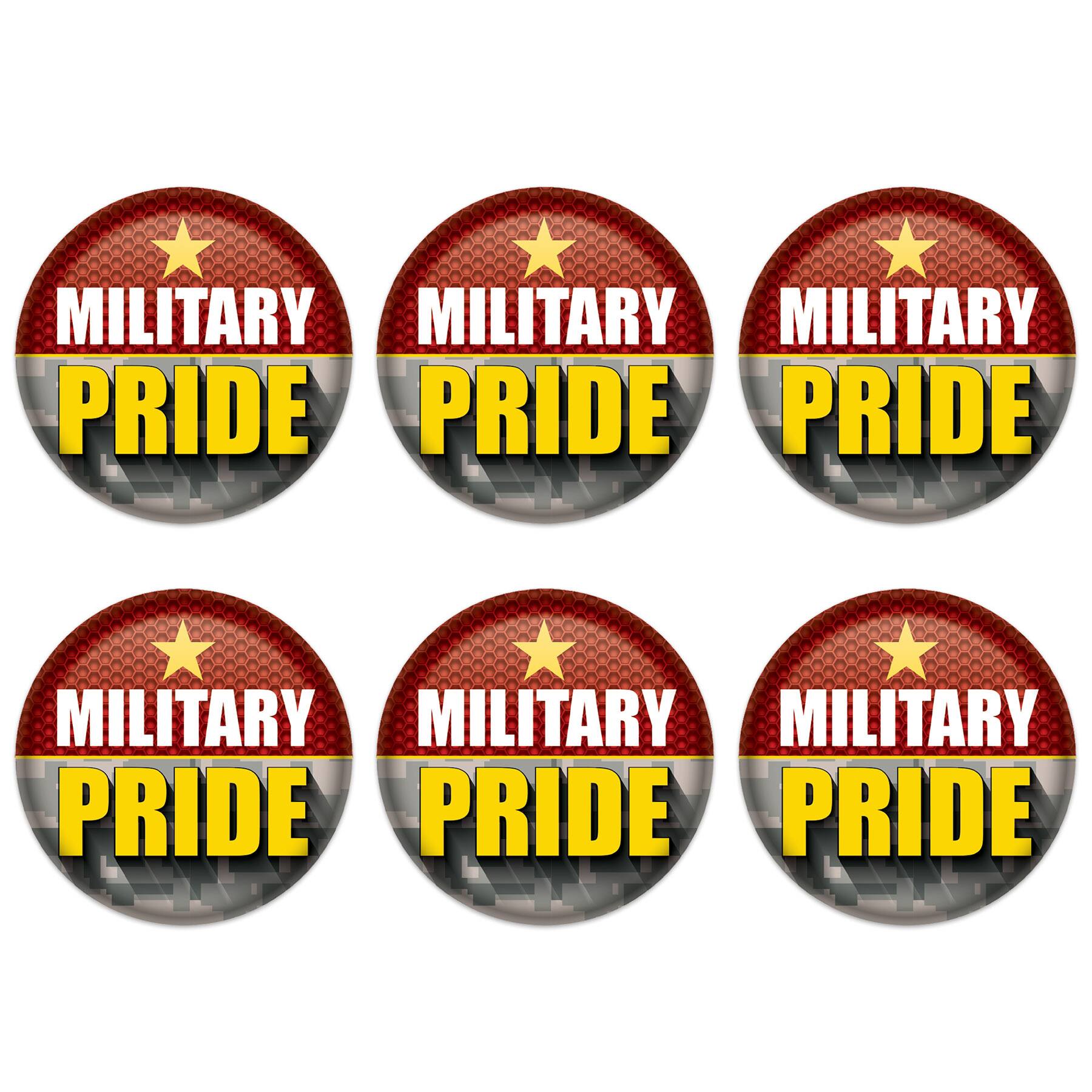 Beistle 2" Red Camouflage Military Pride Buttons, 6ct.