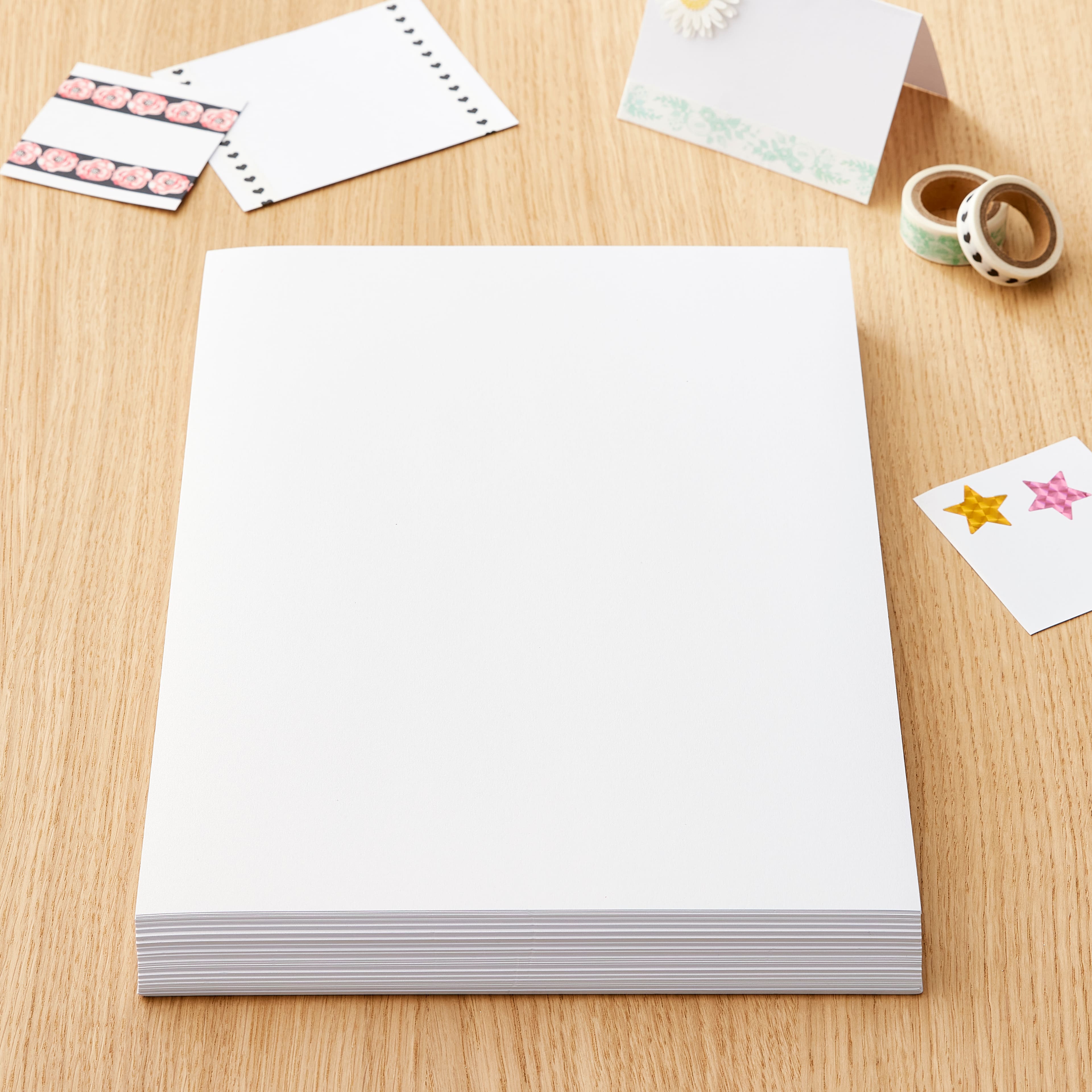 12 Packs: 100 ct. (1,200 total) White Gold 8.5" x 11" Shimmer Cardstock Paper by Recollections™