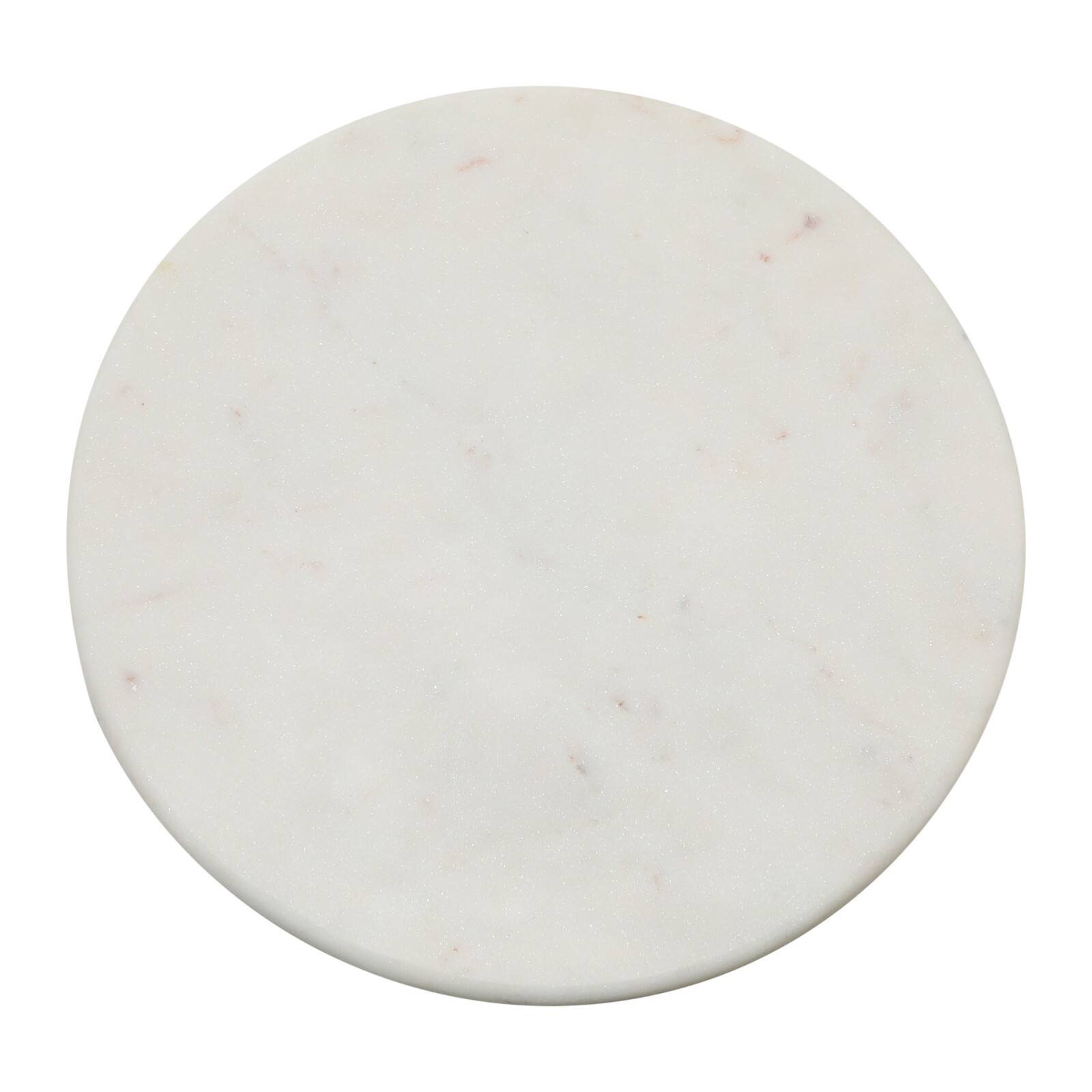 Hello Honey® 12" Marble Pedestal with Wood Base Stand