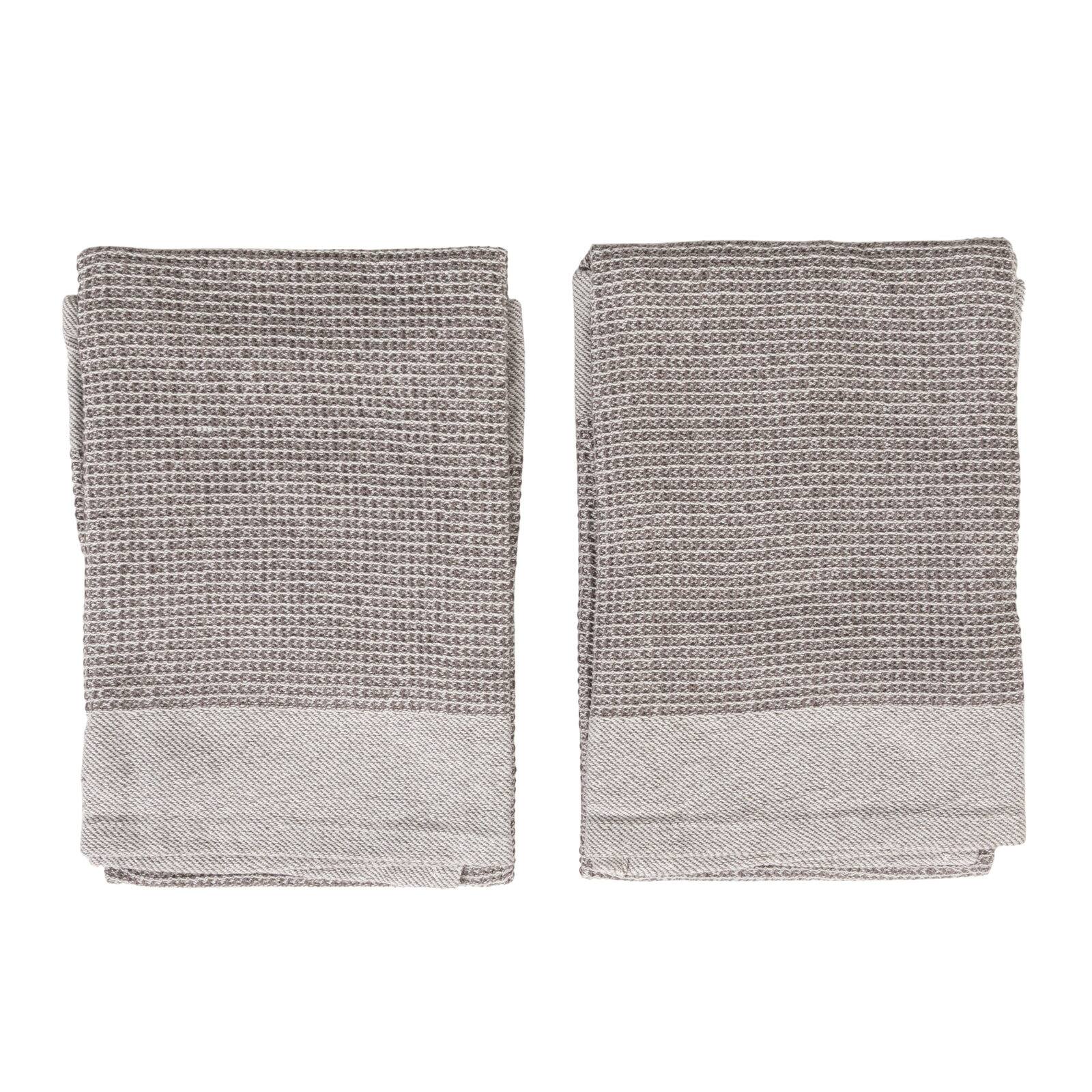 Hello Honey® Gray Cotton Waffle Weave Tea Towels, 2ct.