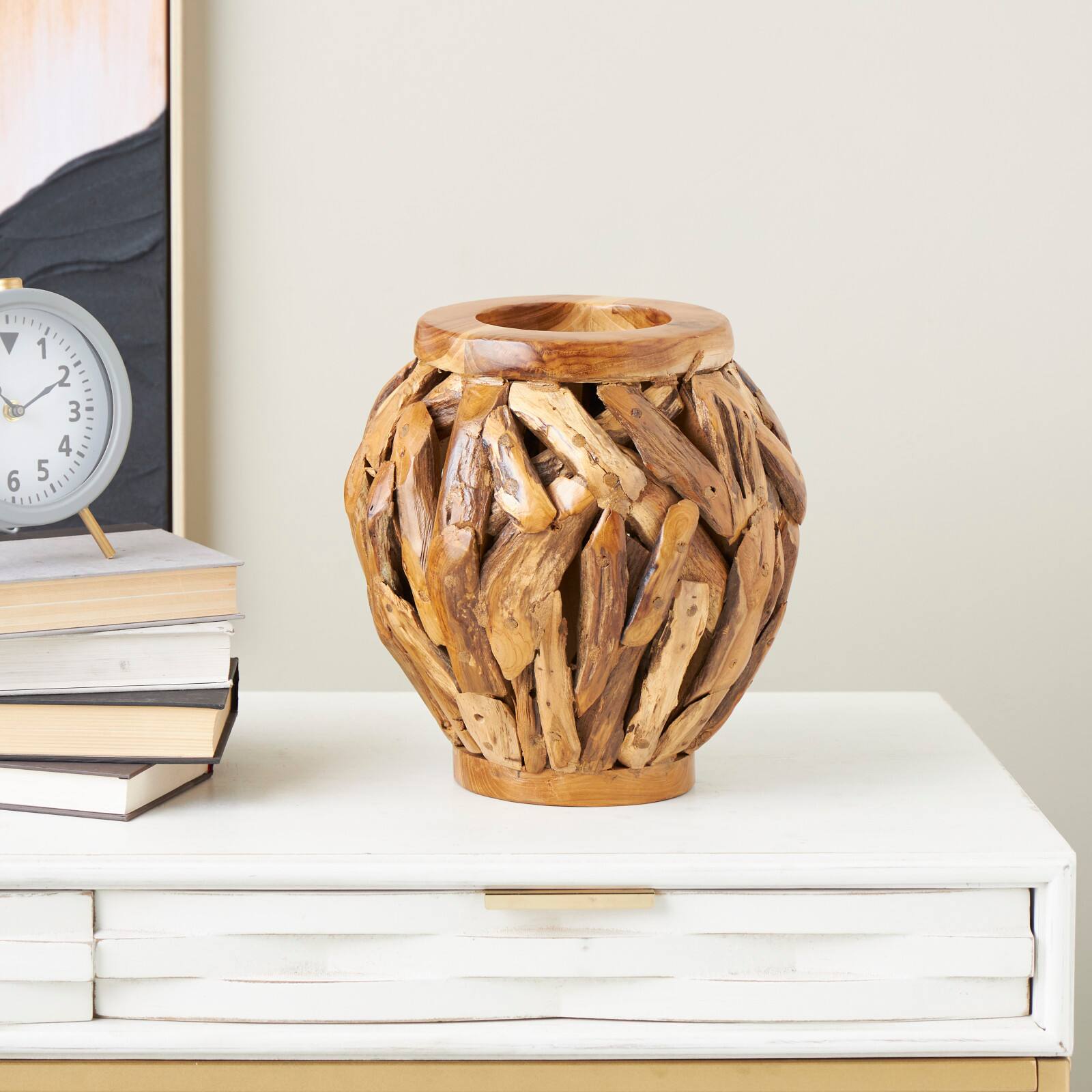 12" Natural Brown Handmade Live Edge Tree Branch Vase