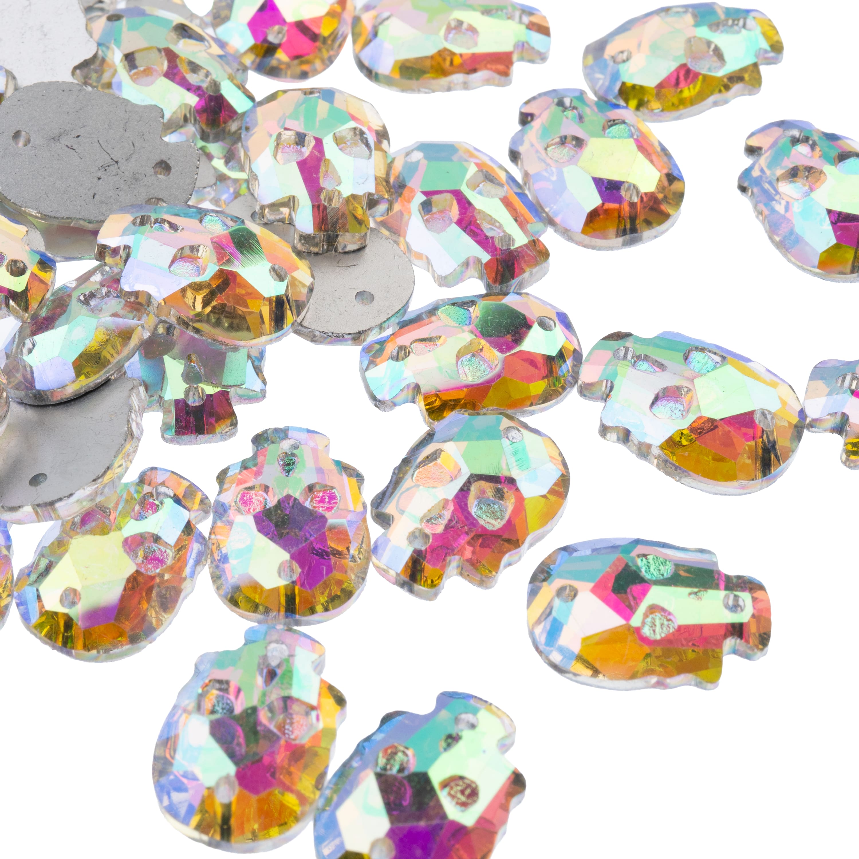 17.5mm Glass Skull Flatback Sew-On Rhinestones, 40ct. by Bead Landing™