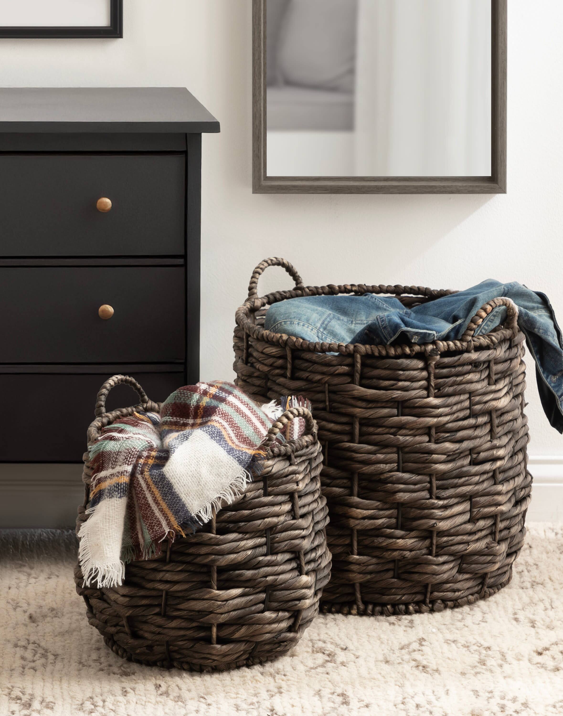 Kate and Laurel Livia Round Woven Basket Set