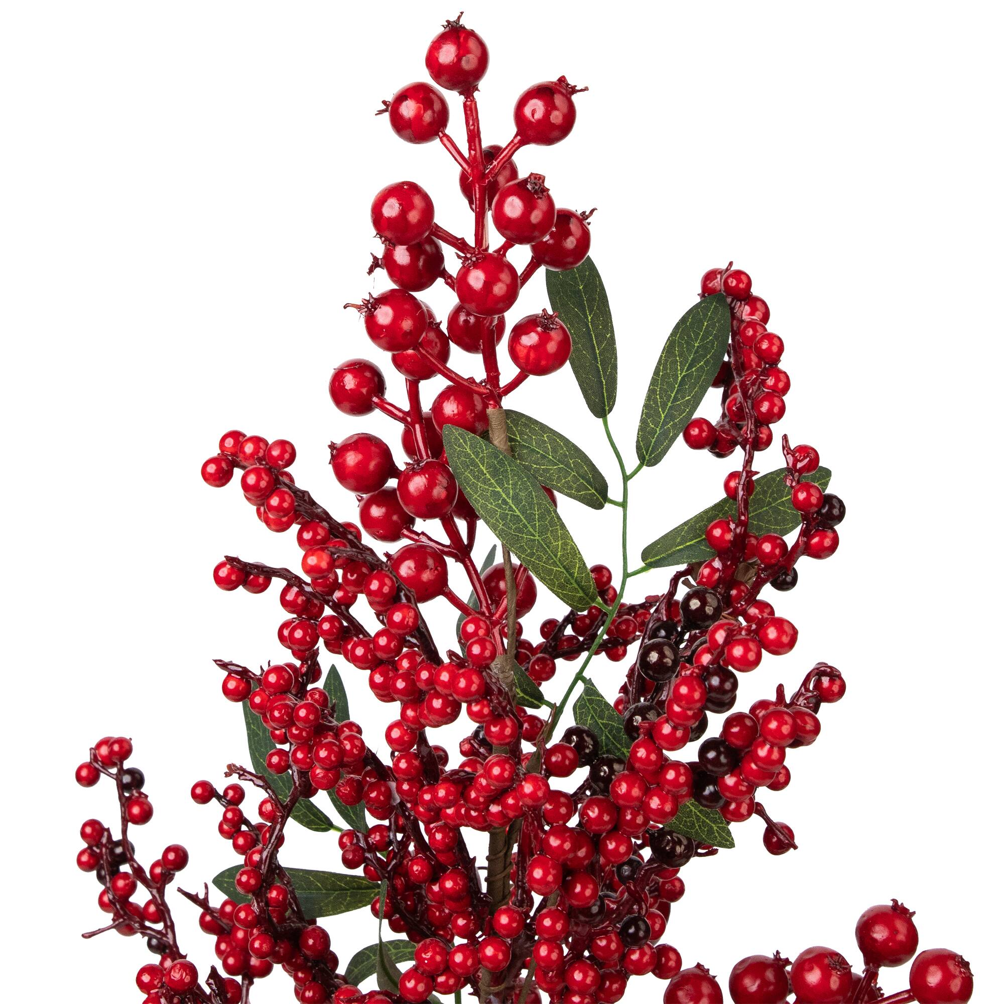 Northlight 24" Unlit Berry, Apple & Pinecone Artificial Christmas Tree in Burlap Base