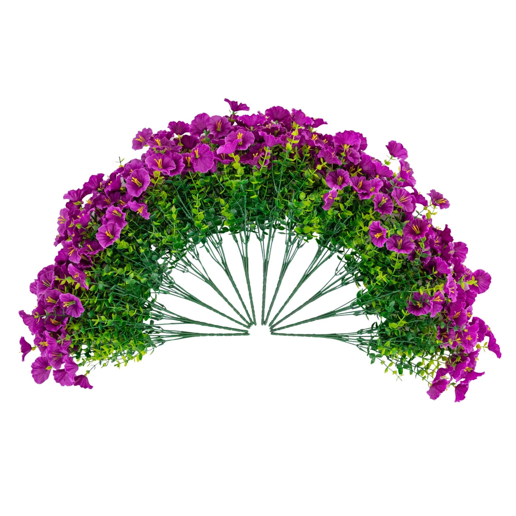 14" UV Resistant Artificial Morning Glory Bushes, 12ct.