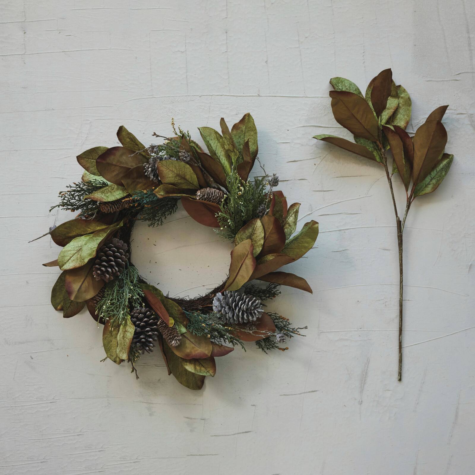 Hello Honey® 32" Green Faux Magnolia Leaf Branch Stem