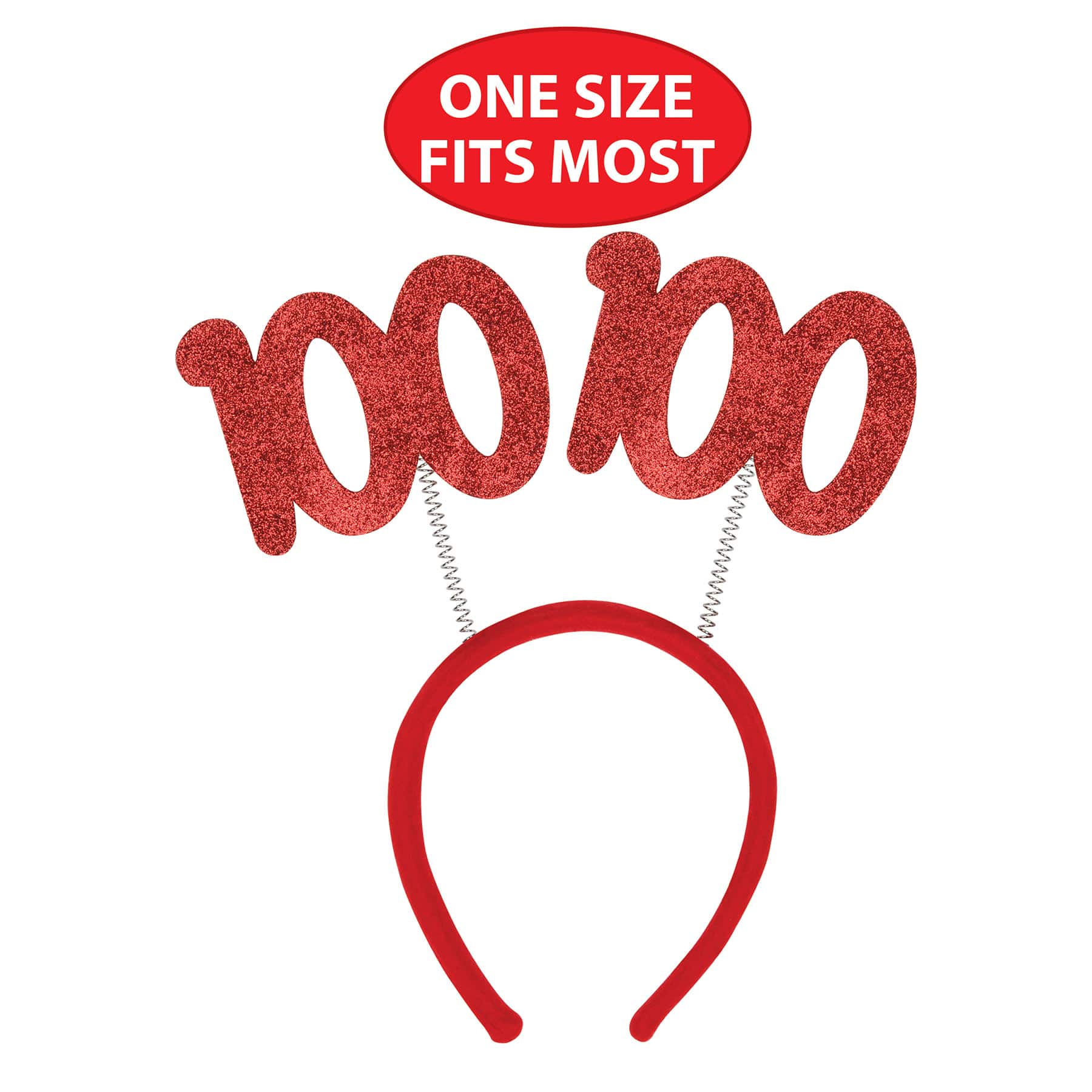 Beistle Adult Red "100" Glittered Boppers, 2ct.