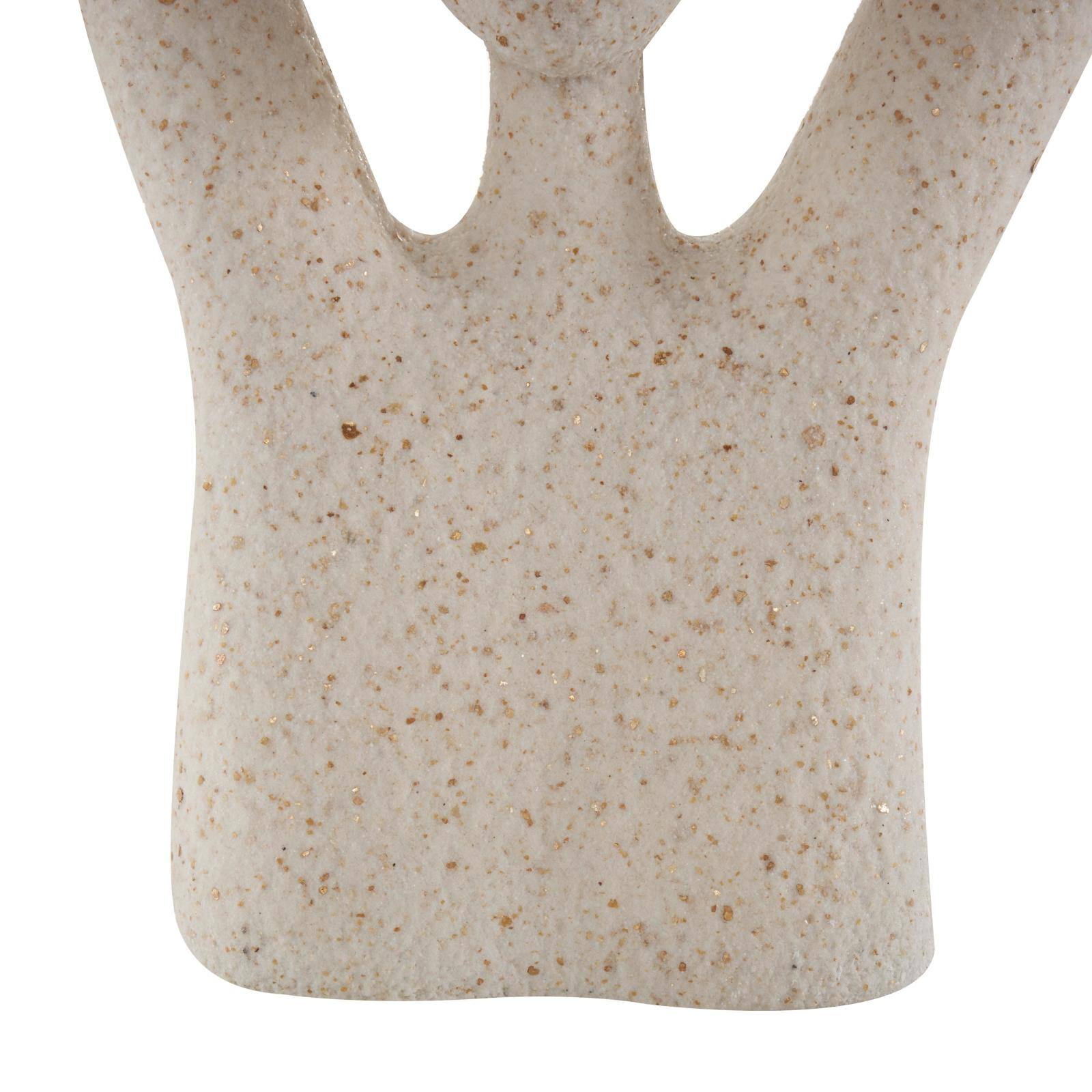 20.75" Cream Polystone People Abstract Textured Sculpture