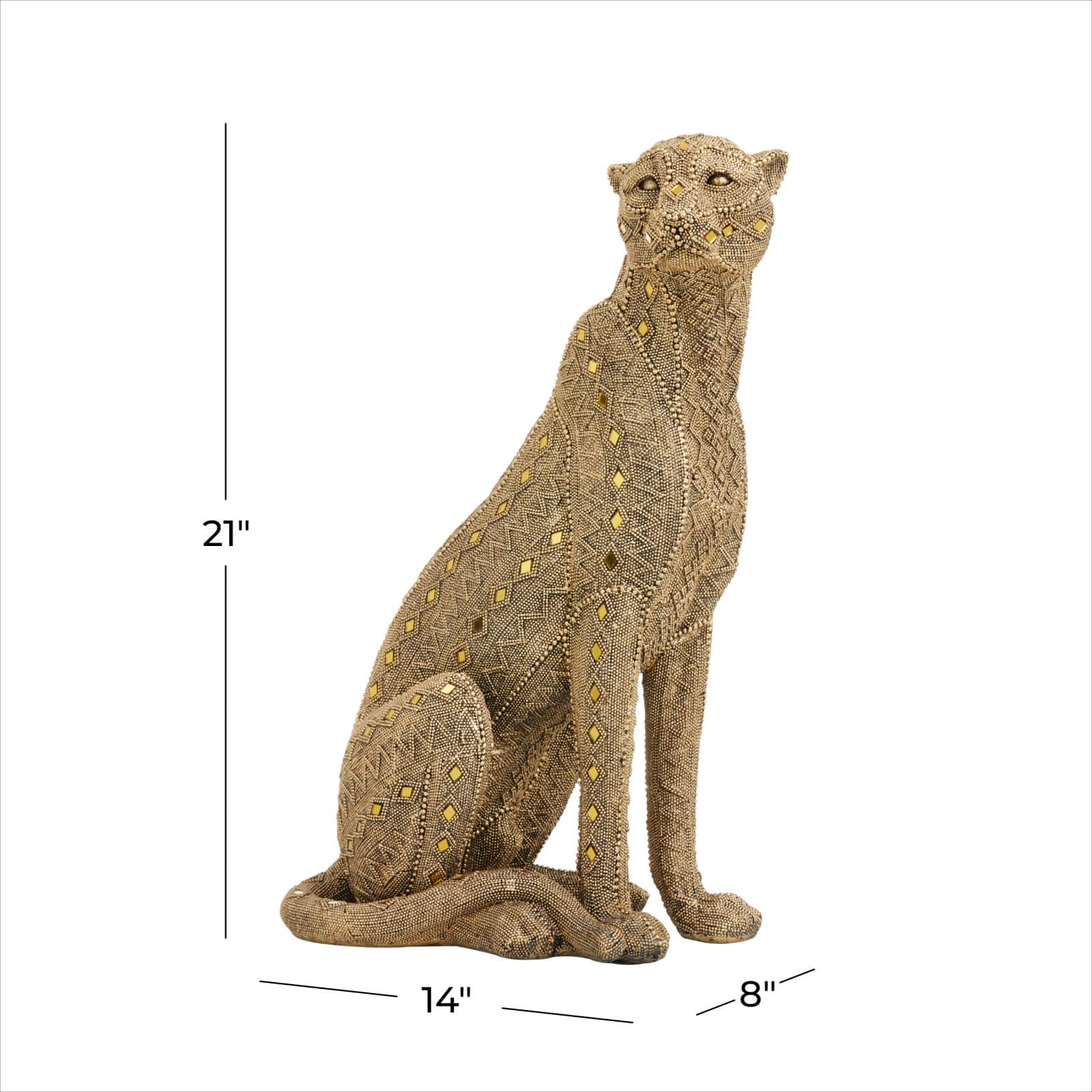 CosmoLiving by Cosmopolitan Gold Polystone Glam Sculpture, 21" x 8" x 14"