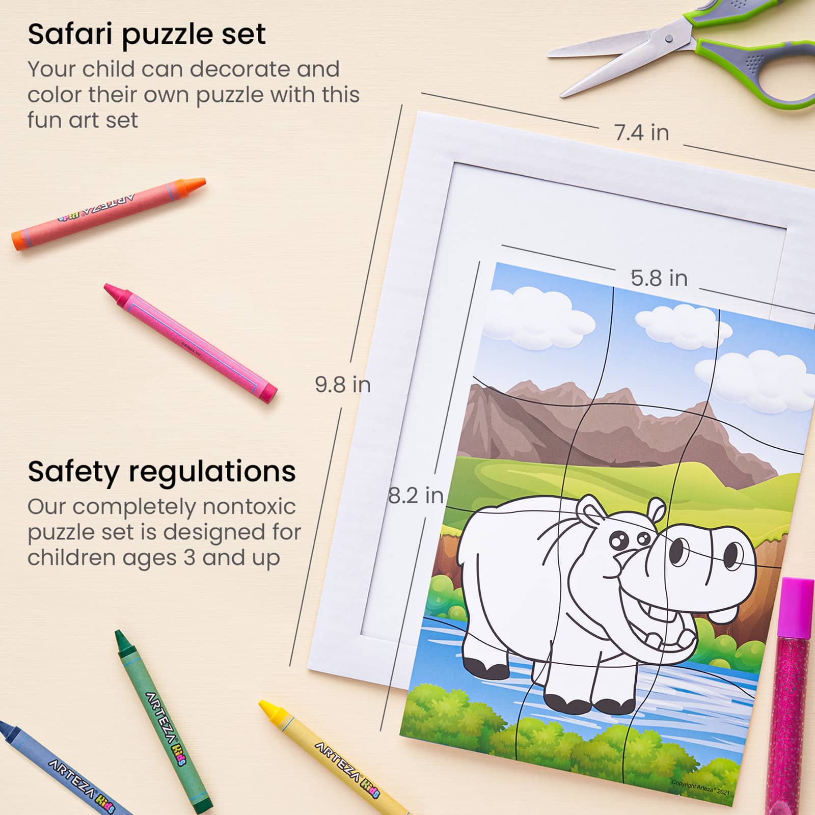 Arteza® Kids Safari Jigsaw Puzzle Set
