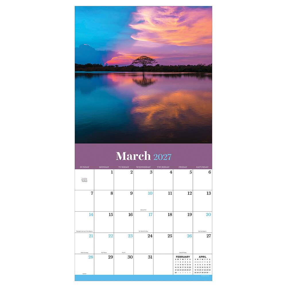 2027 Sunsets Wall Calendar