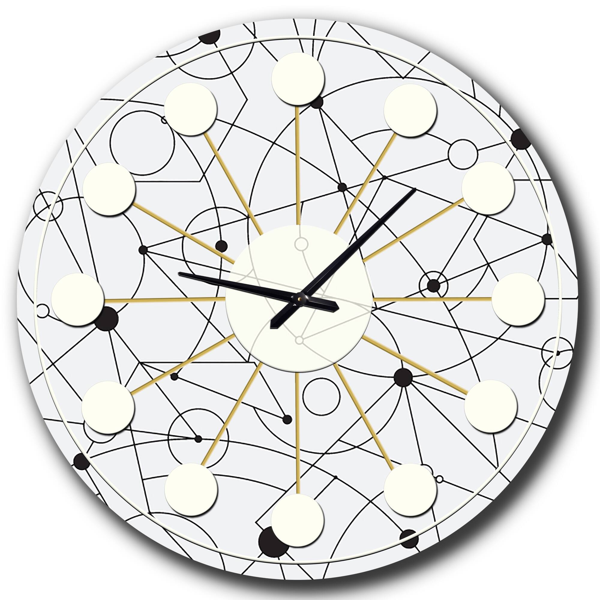 Designart 'Retro Geometric Grid Iii Mid-Century Modern Wall Clock