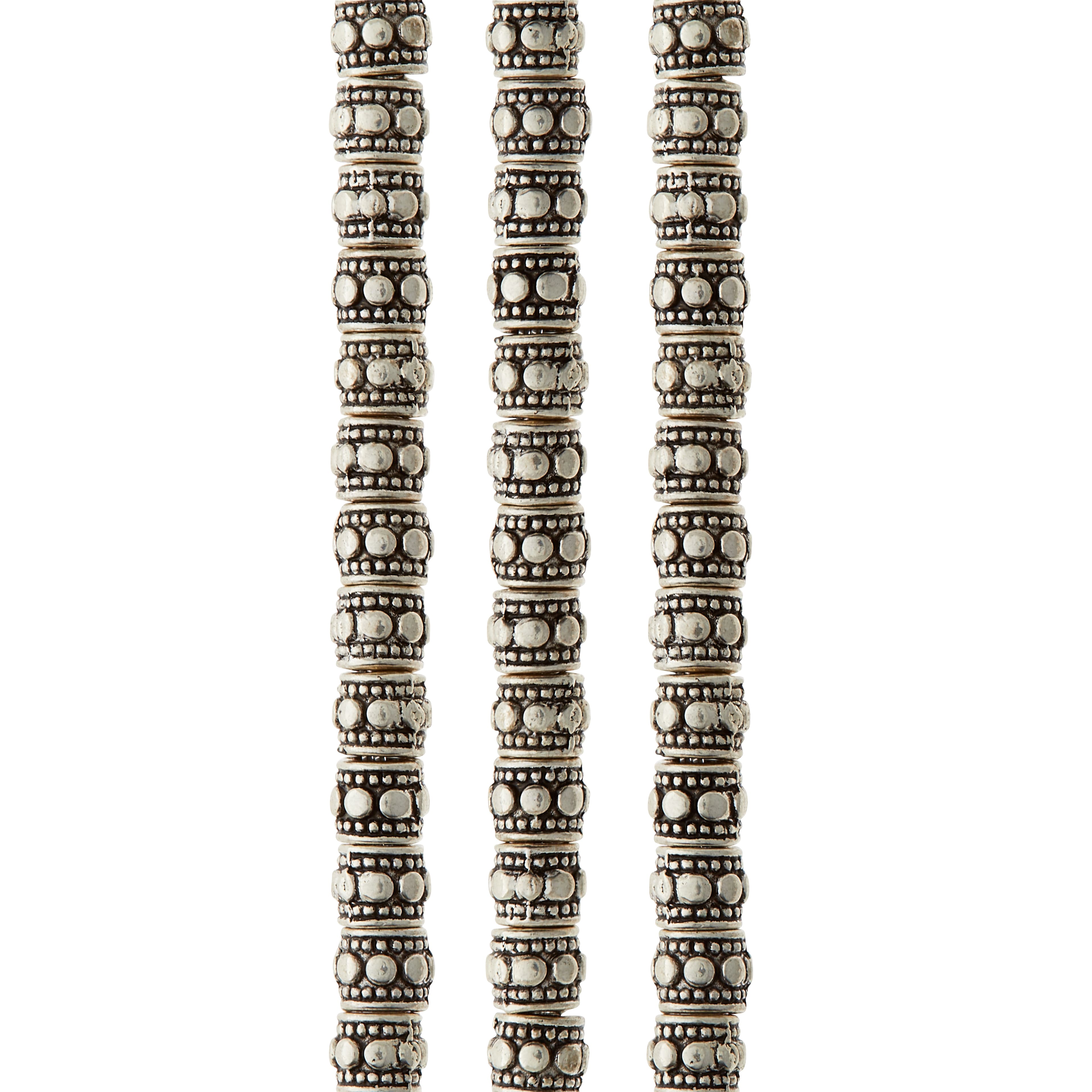 Antique Silver Carved Rondelle Beads by Bead Landing™
