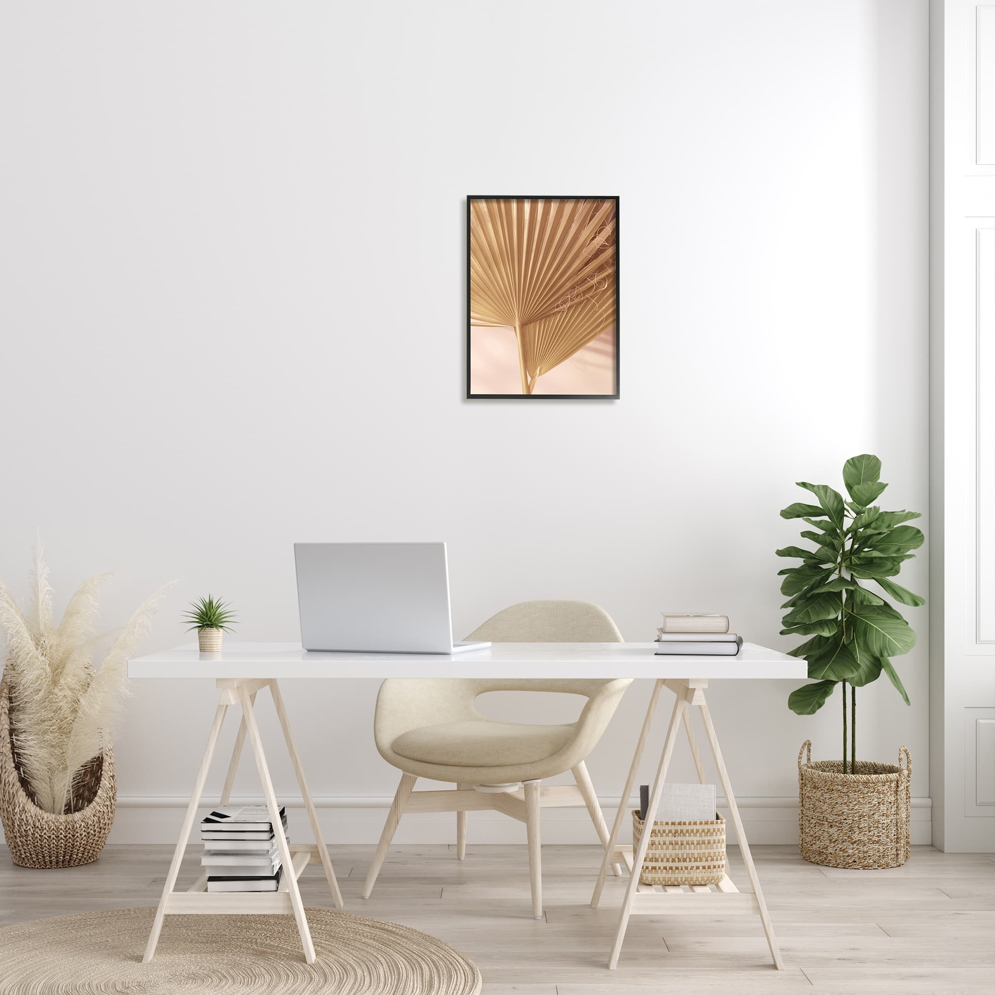 Stupell Industries Two Palm Fronds Sun Bleached Photography Tropical Plants Framed Wall Art