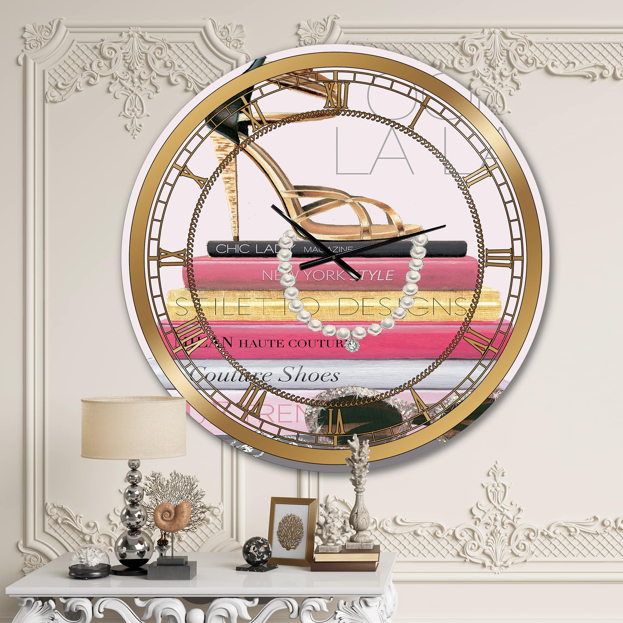 Designart 'Paris Glamourous Gold Style Ii Glam Wall Clock