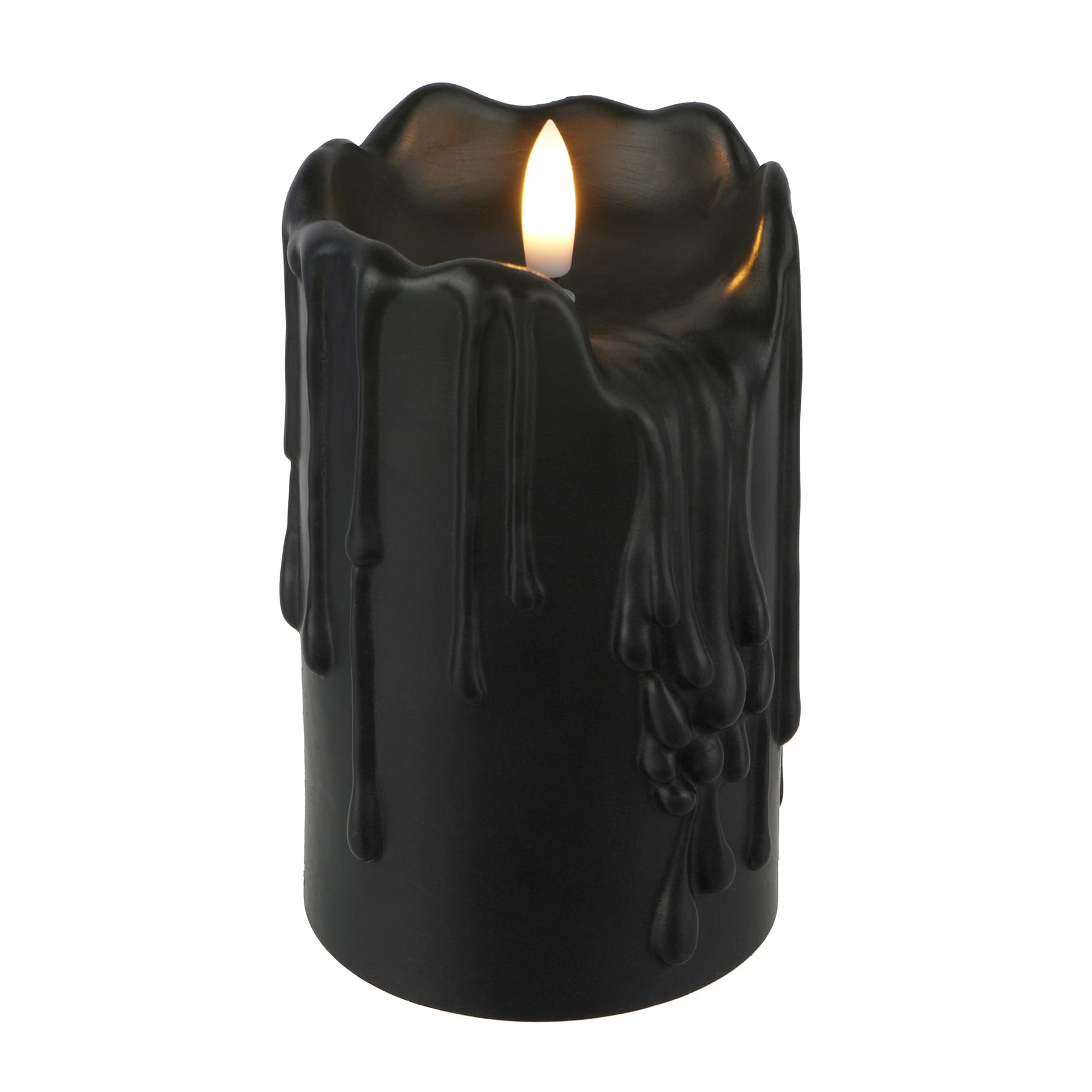 Black Dripping LED Pillar Candle by Ashland