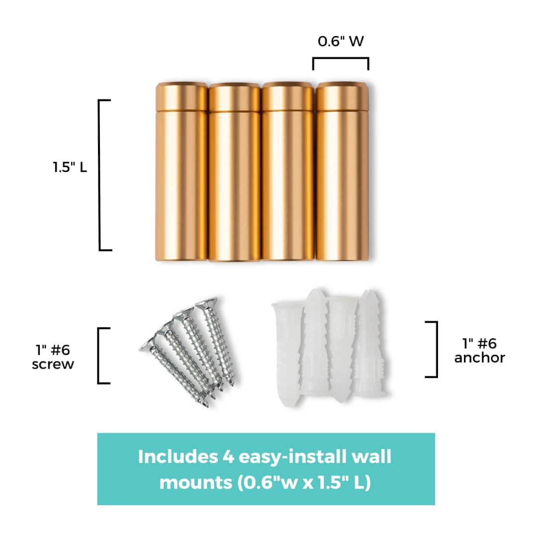 Wexel Art Mixed Single Panel Acrylic Floating Wall Frames & Magnets Set of 4