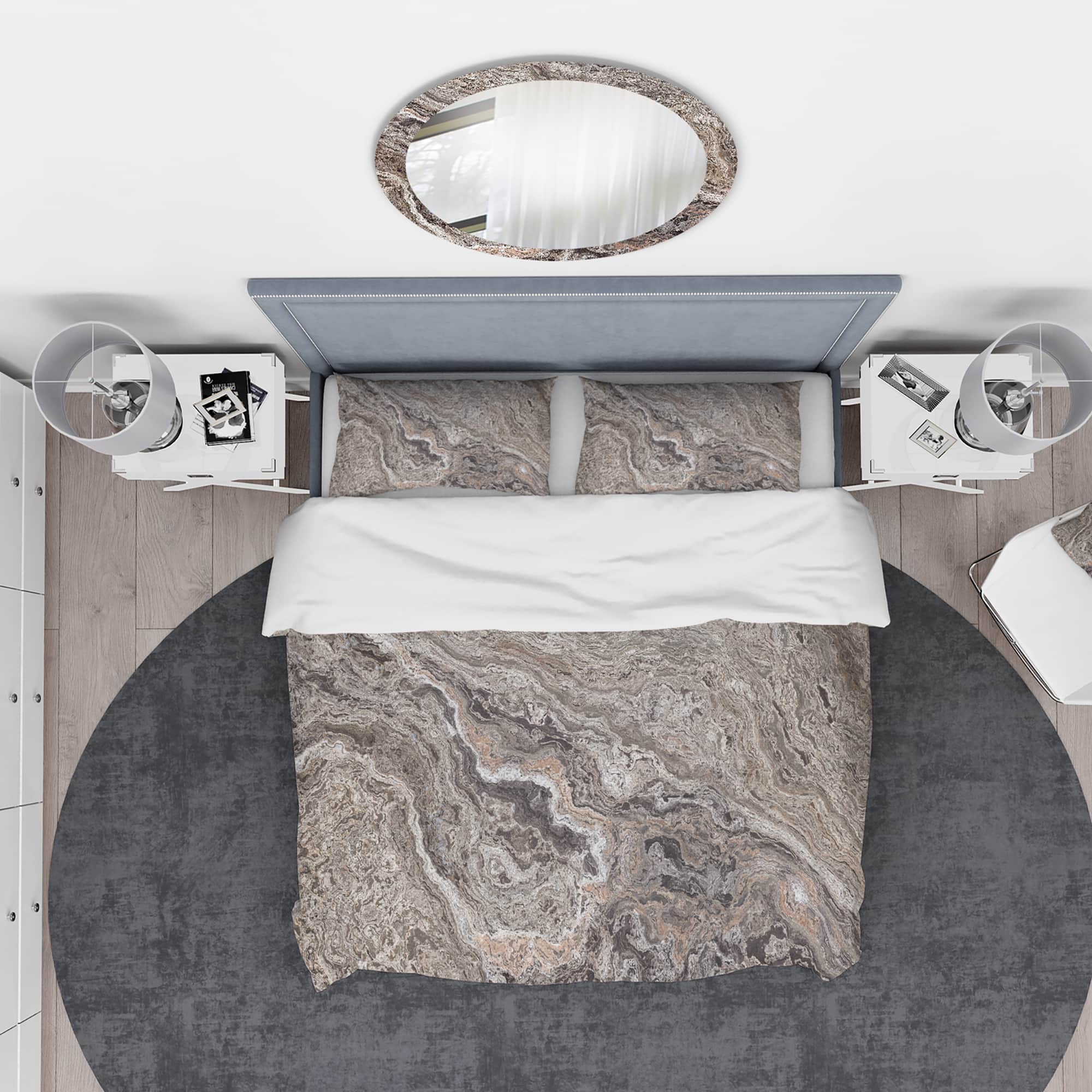 Designart 'Onyx Travertine Tile' Mid-Century Modern Bedding Set