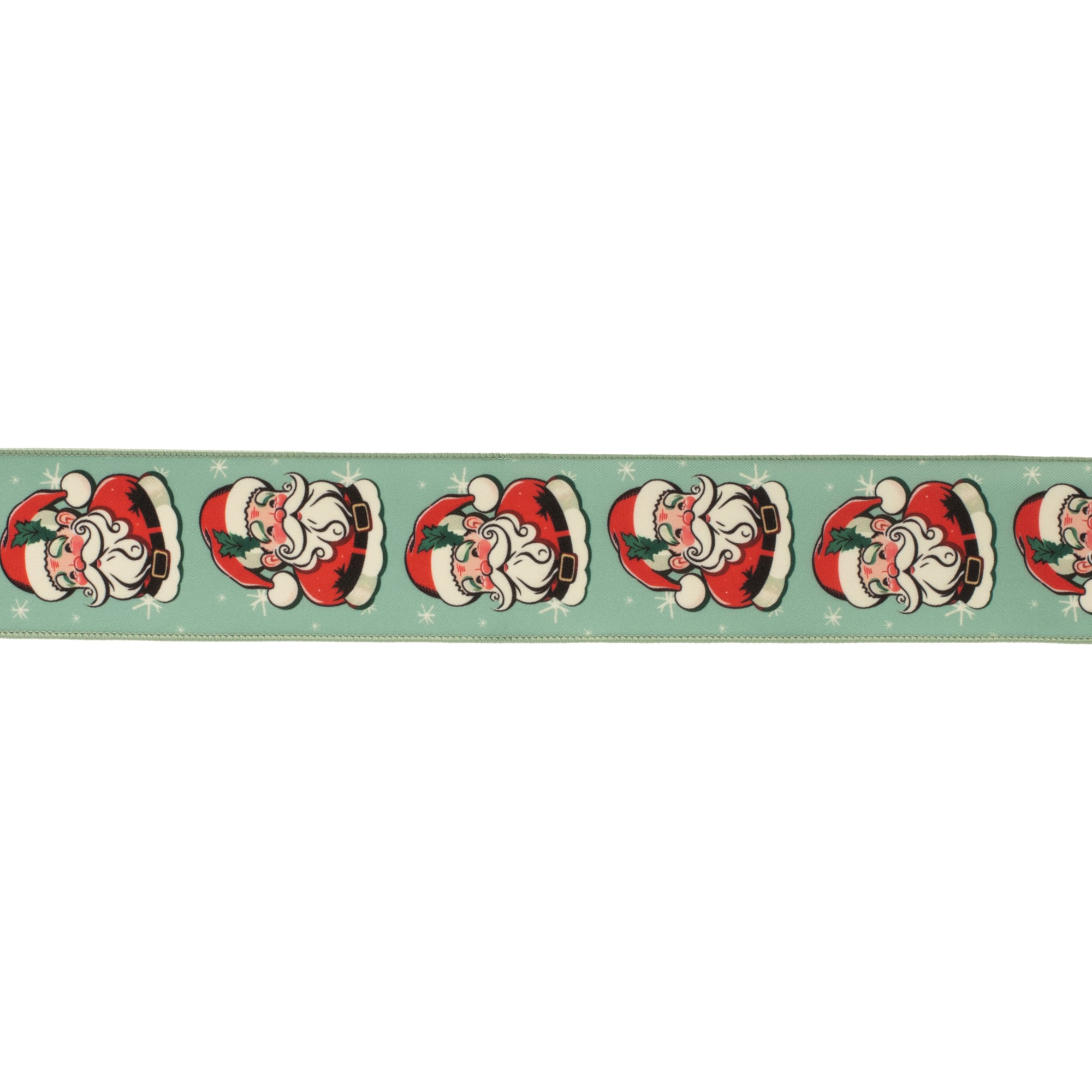 Nostalgic Santa Print Wired Ribbon 2 set