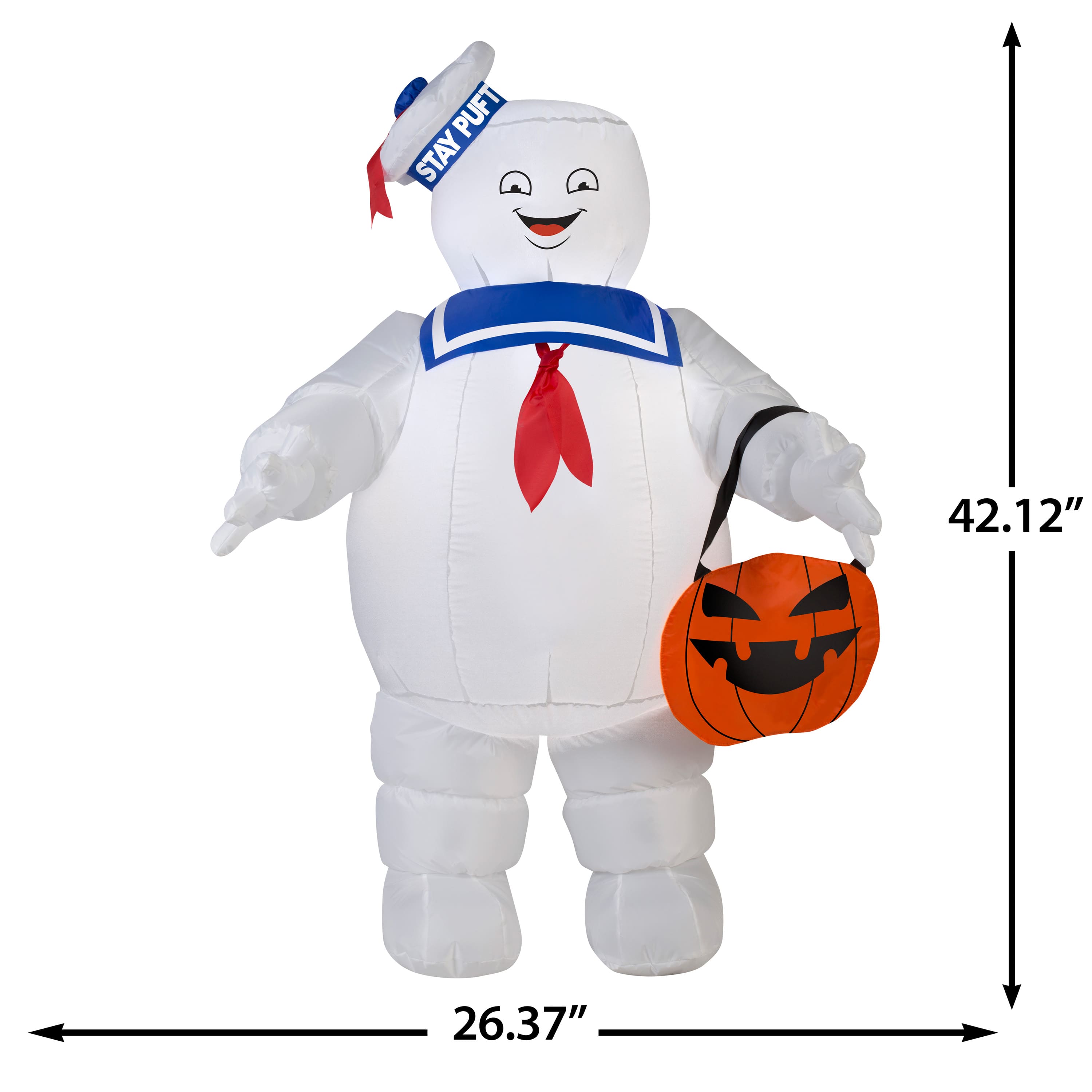 3.5ft. Airblown® Inflatable Ghostbusters Stay Puft Marshmallow Man with Pumpkin Tote Halloween Décor