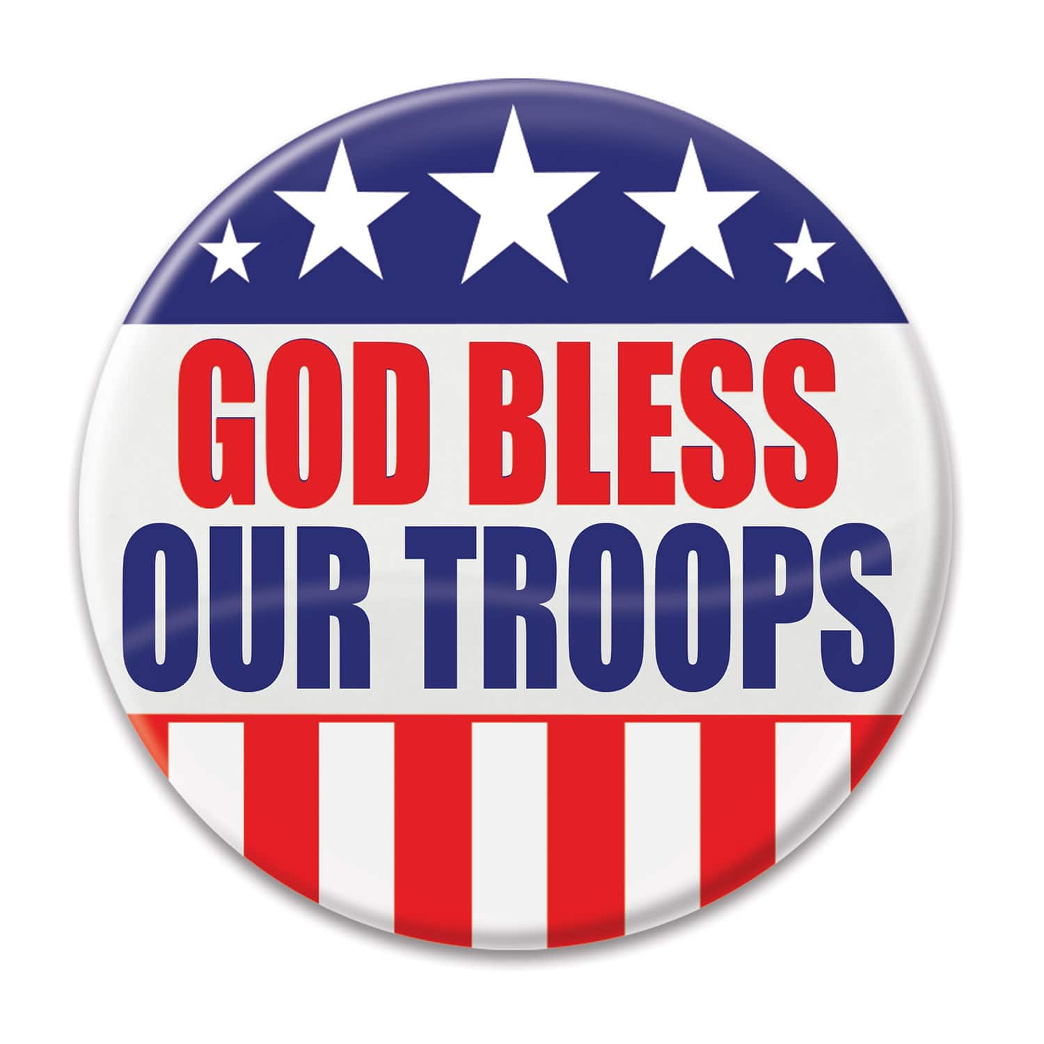 Besitle 2" Red, White & Blue God Bless Our Troops Buttons, 6ct.