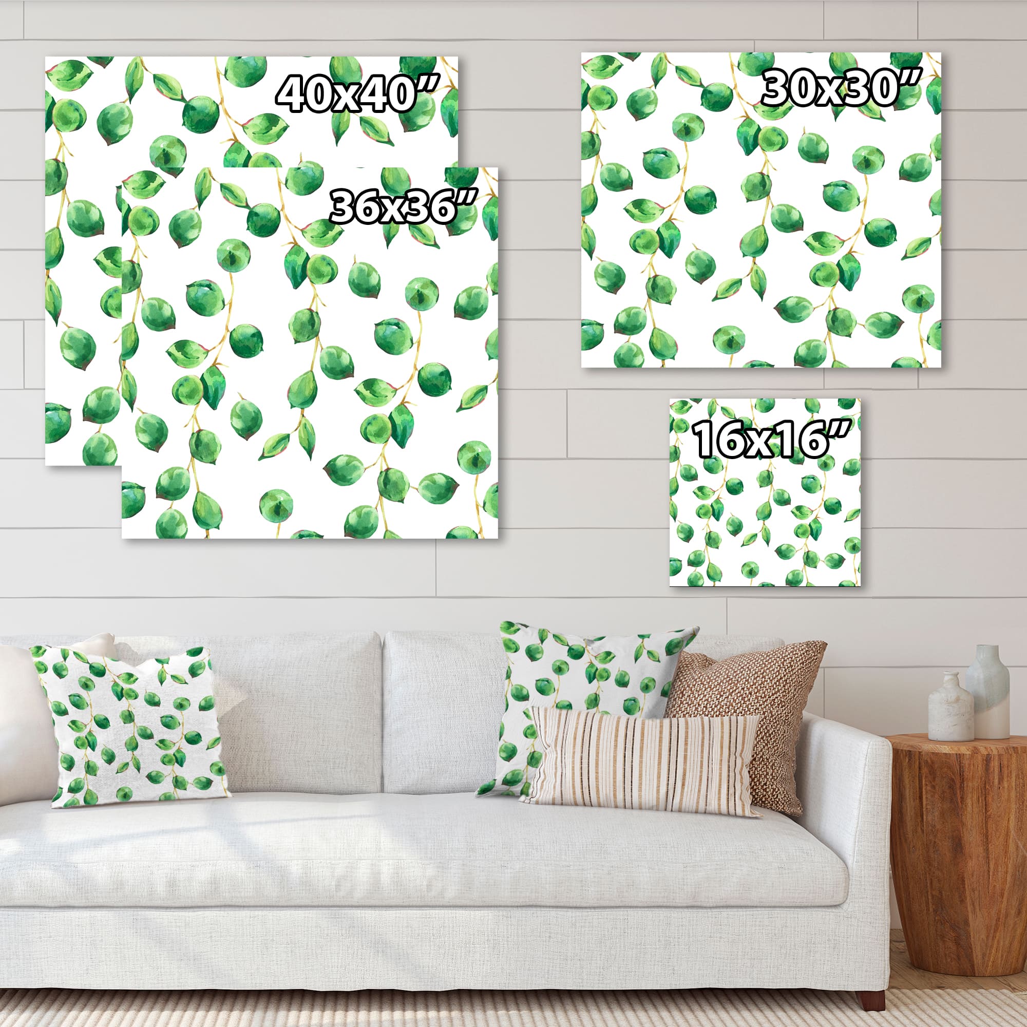 Designart - Tropical Green Leaves Patern